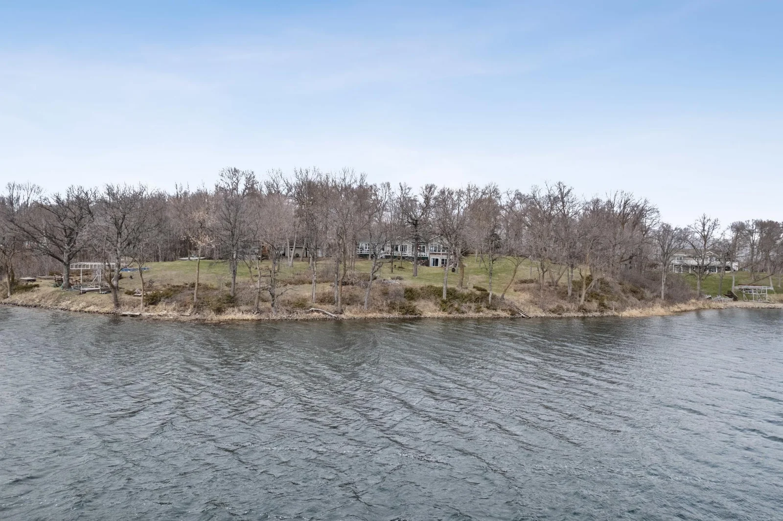View from the lake of the property