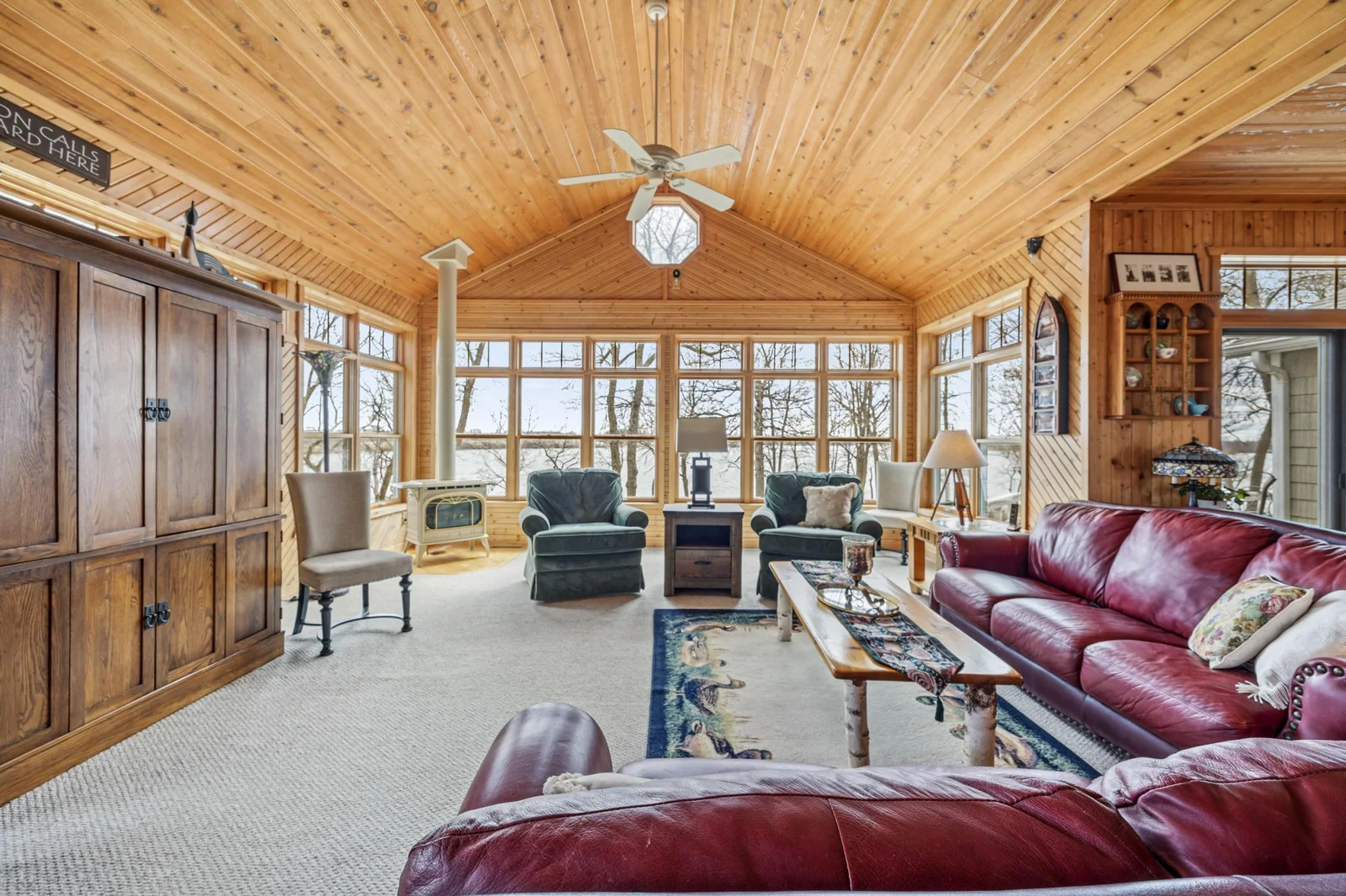 Spectacular views framed in beautiful tongue & groove  cedar wood