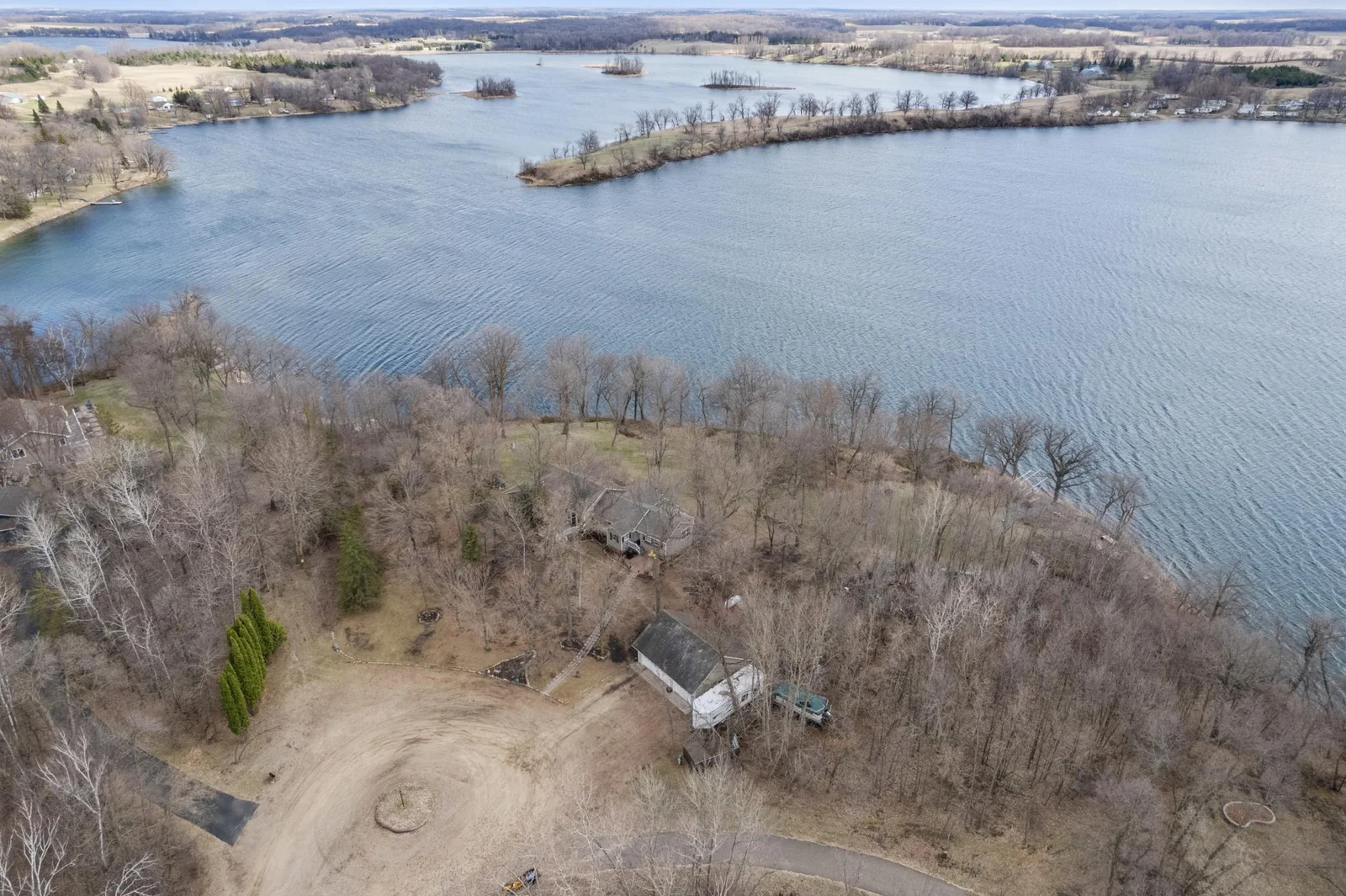 Aerial view of the shoreline