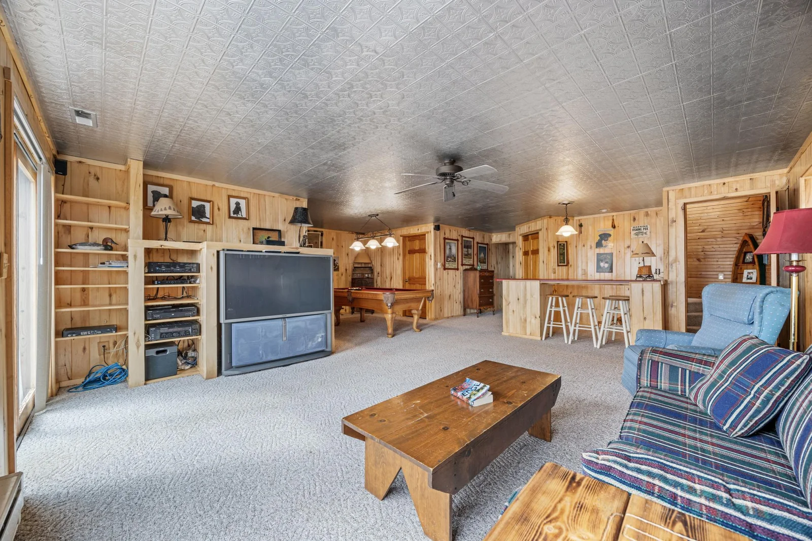 Lower level family room/bar & billiard area