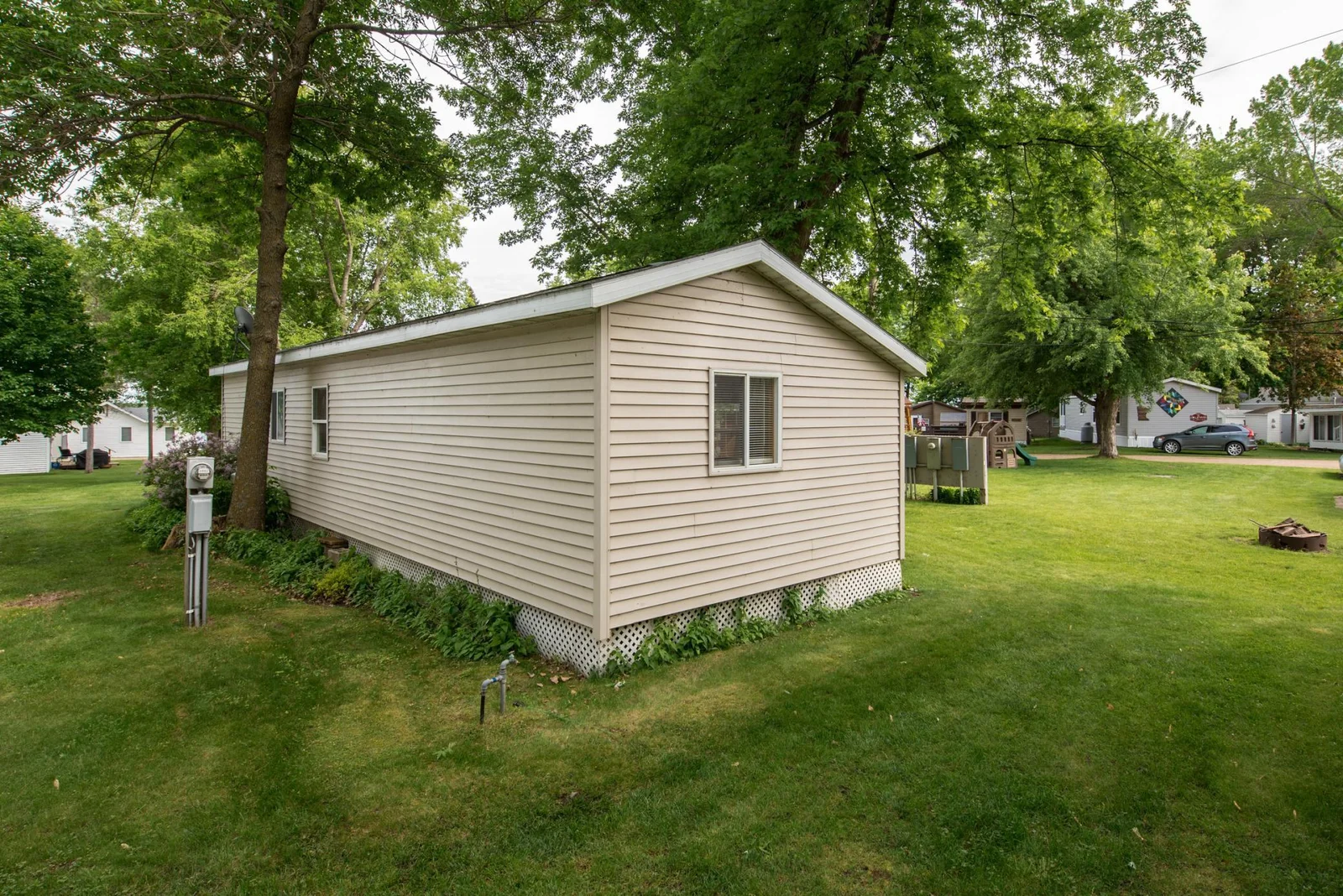 Side and back of home