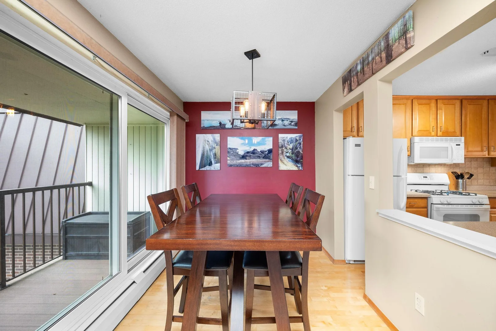 The dining room will fit a table big enough for 8