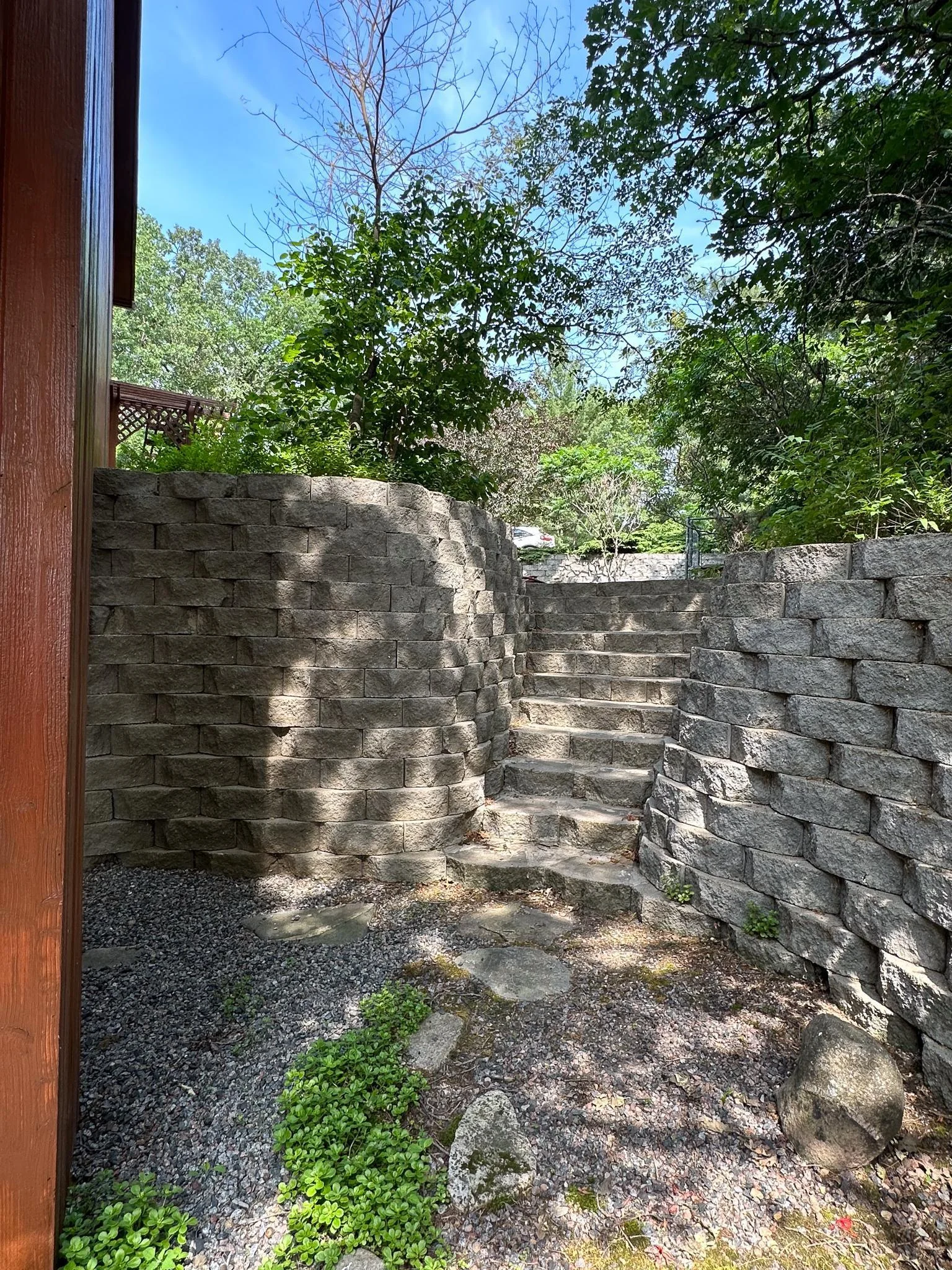 Well Built Retaining Wall and Stairs