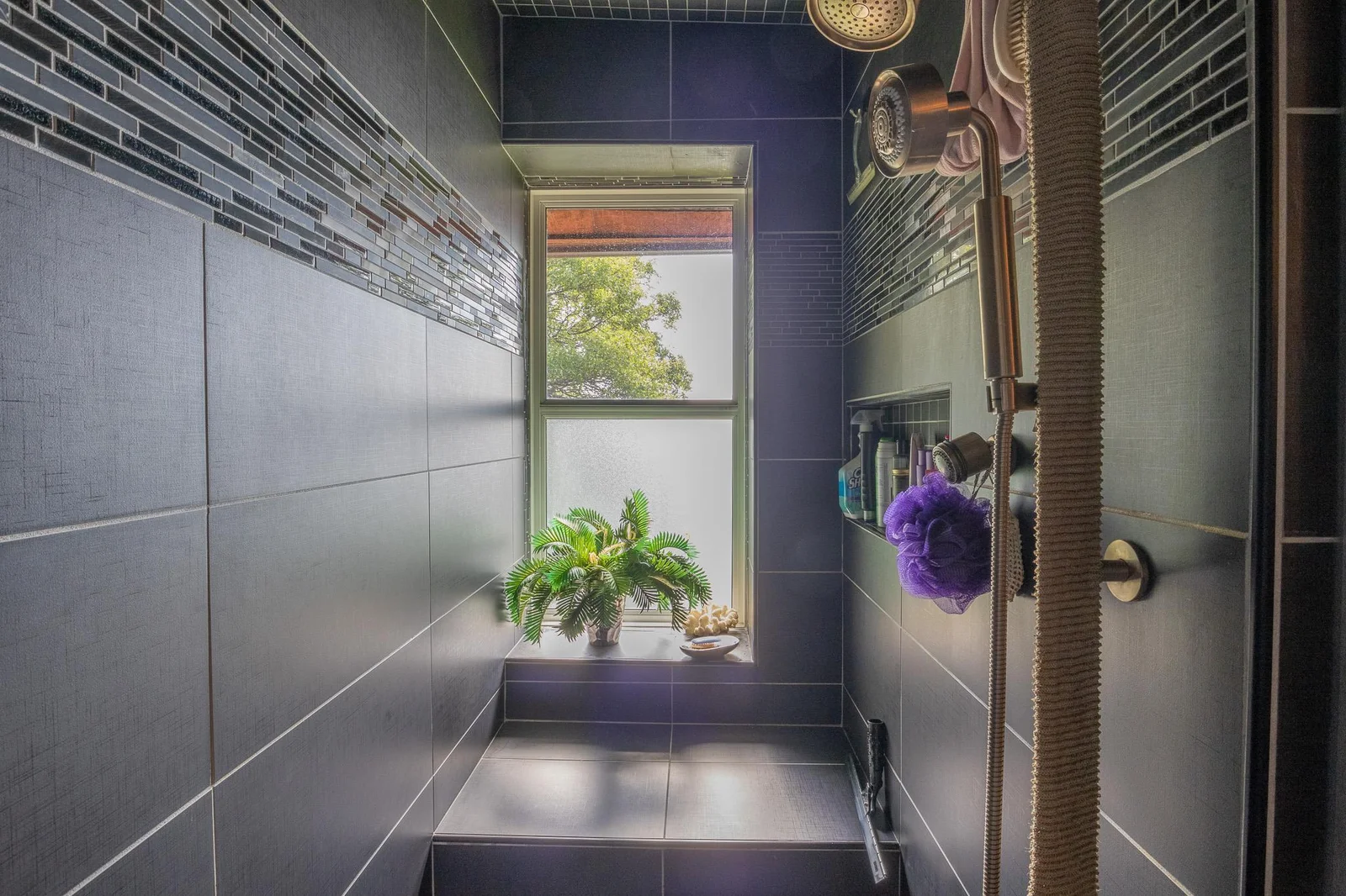 Shower Window with Lake View