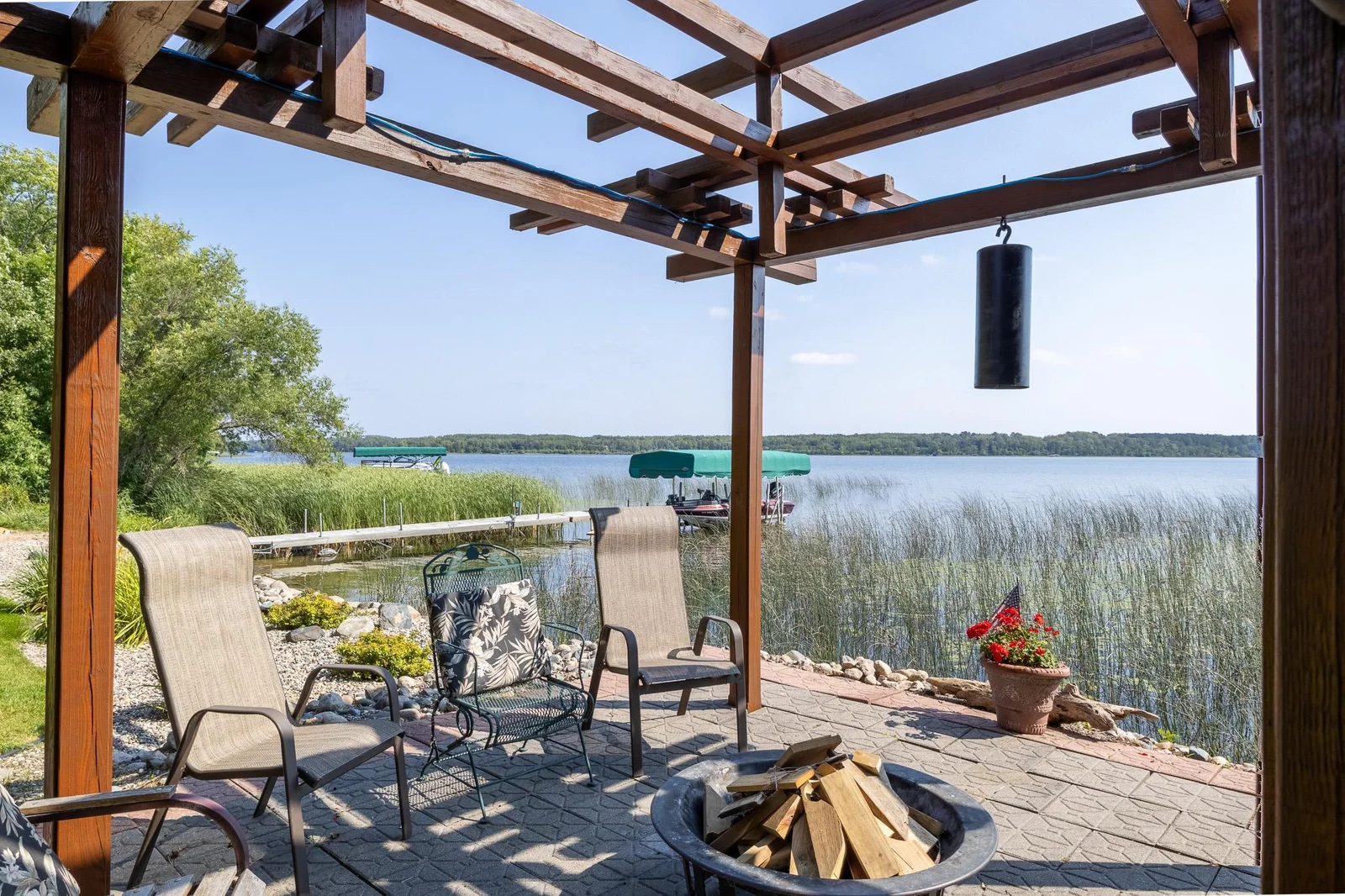 Pergola and Fire at the Water's Edge