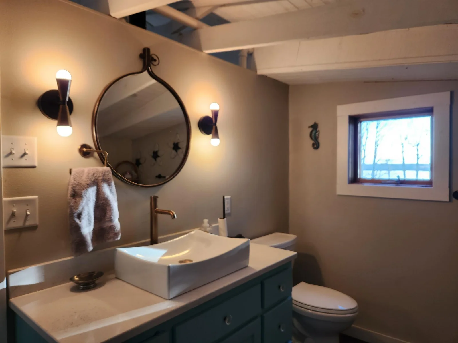 Classy vanity and lighting