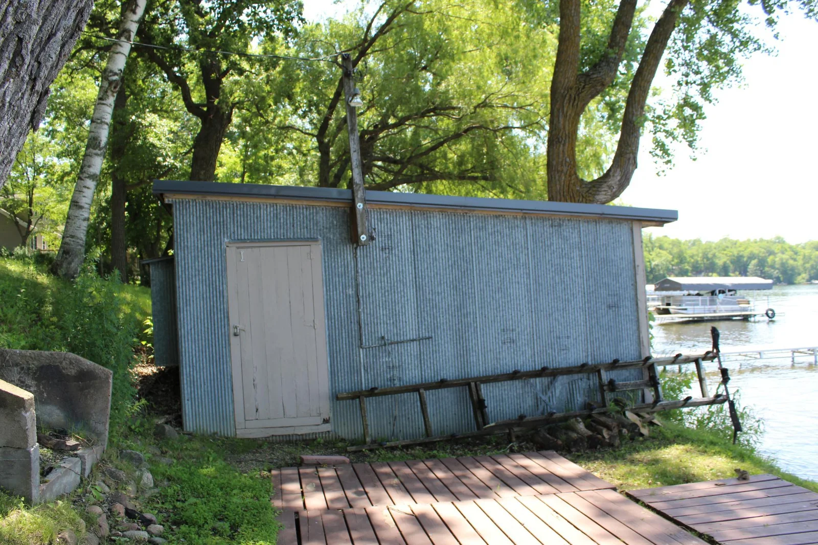 Boathouse and deck area
