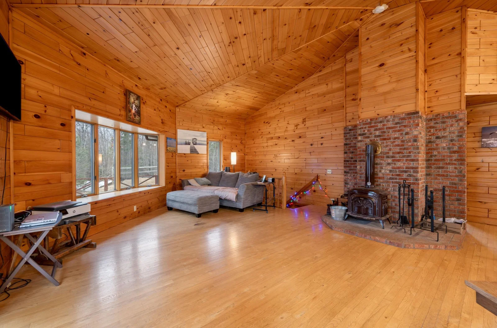 Great Room/Living Room: Vaulted Ceilings & Wood Galore