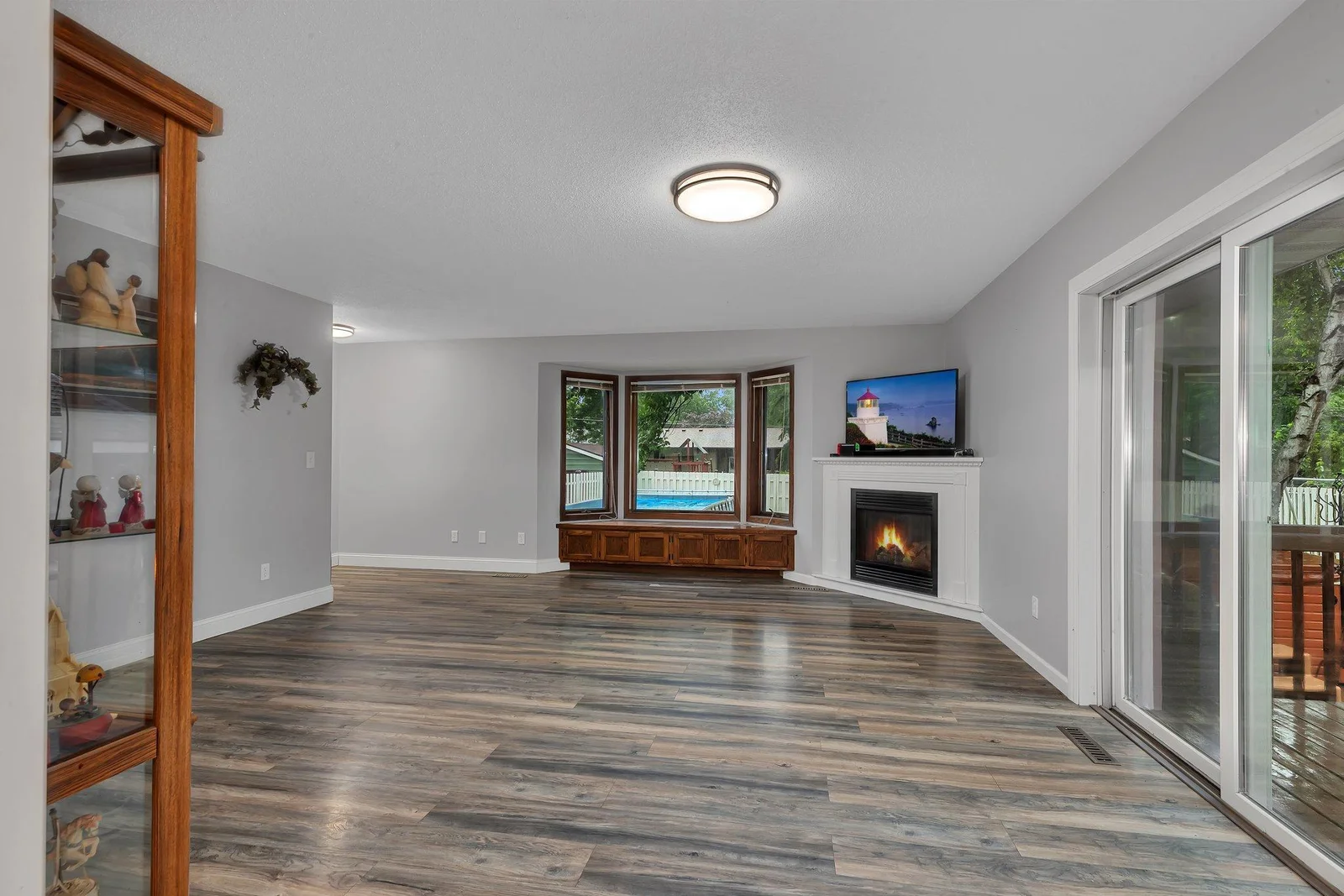 Spacious living room is perfect for gatherings.
