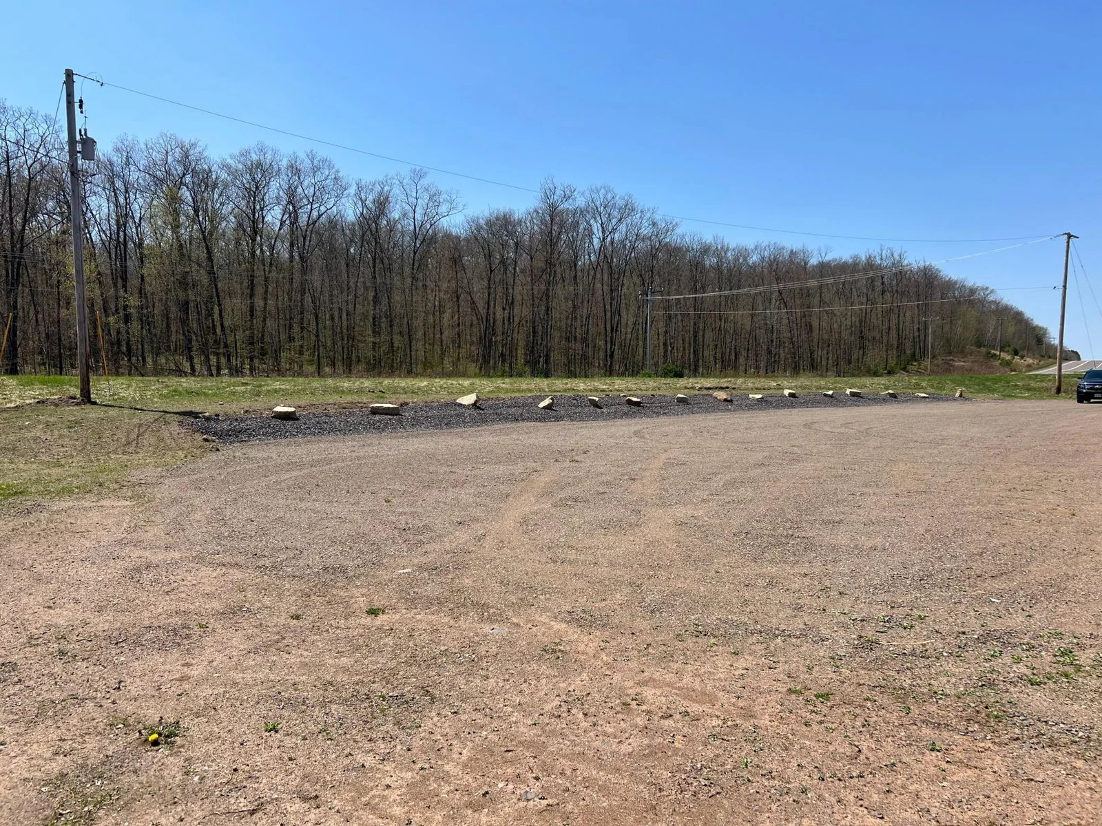 Alternate view of the spacious parking area.