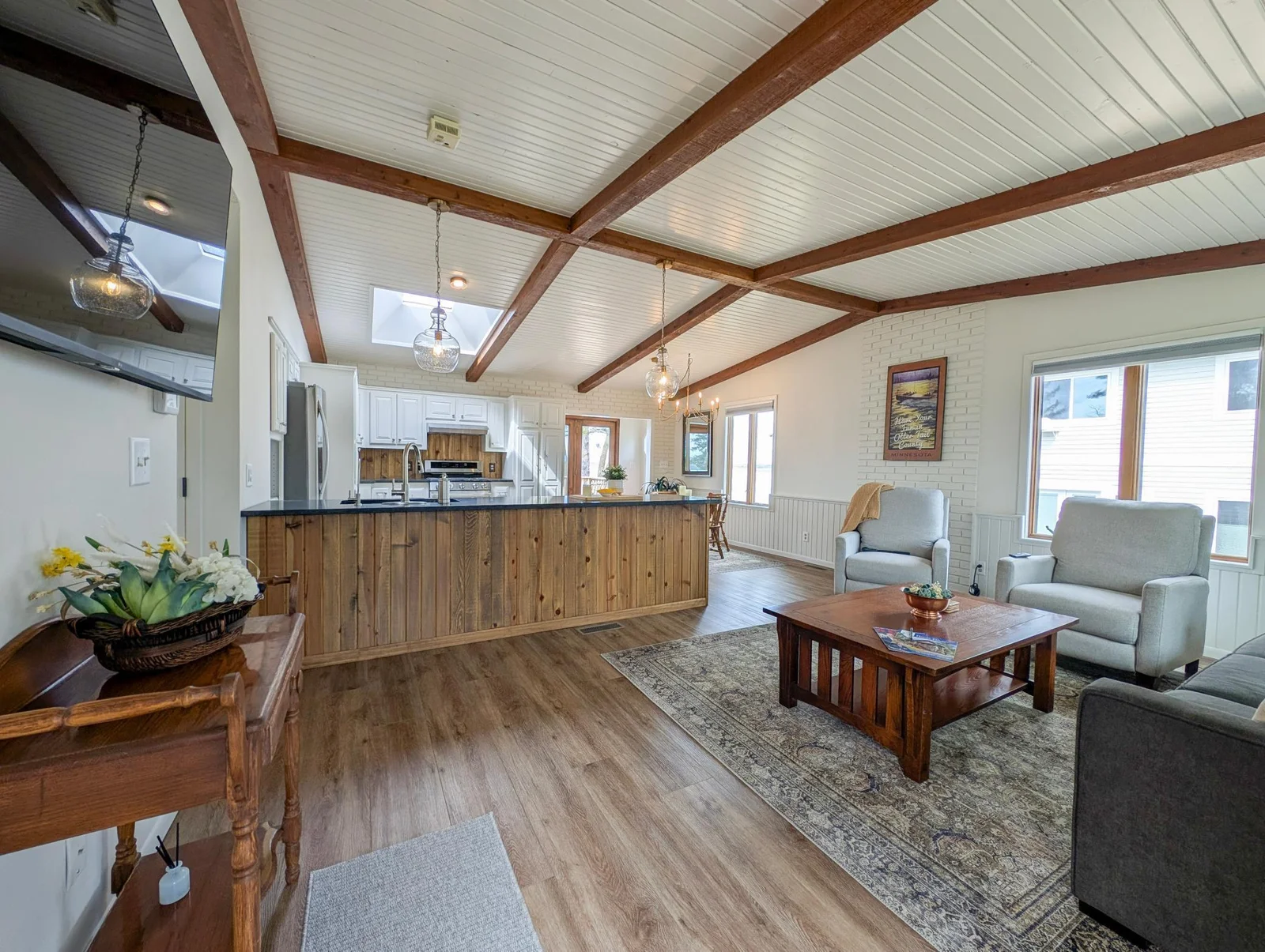 Cozy and open family room ideal for movie nights, quiet mornings, or entertaining guests.