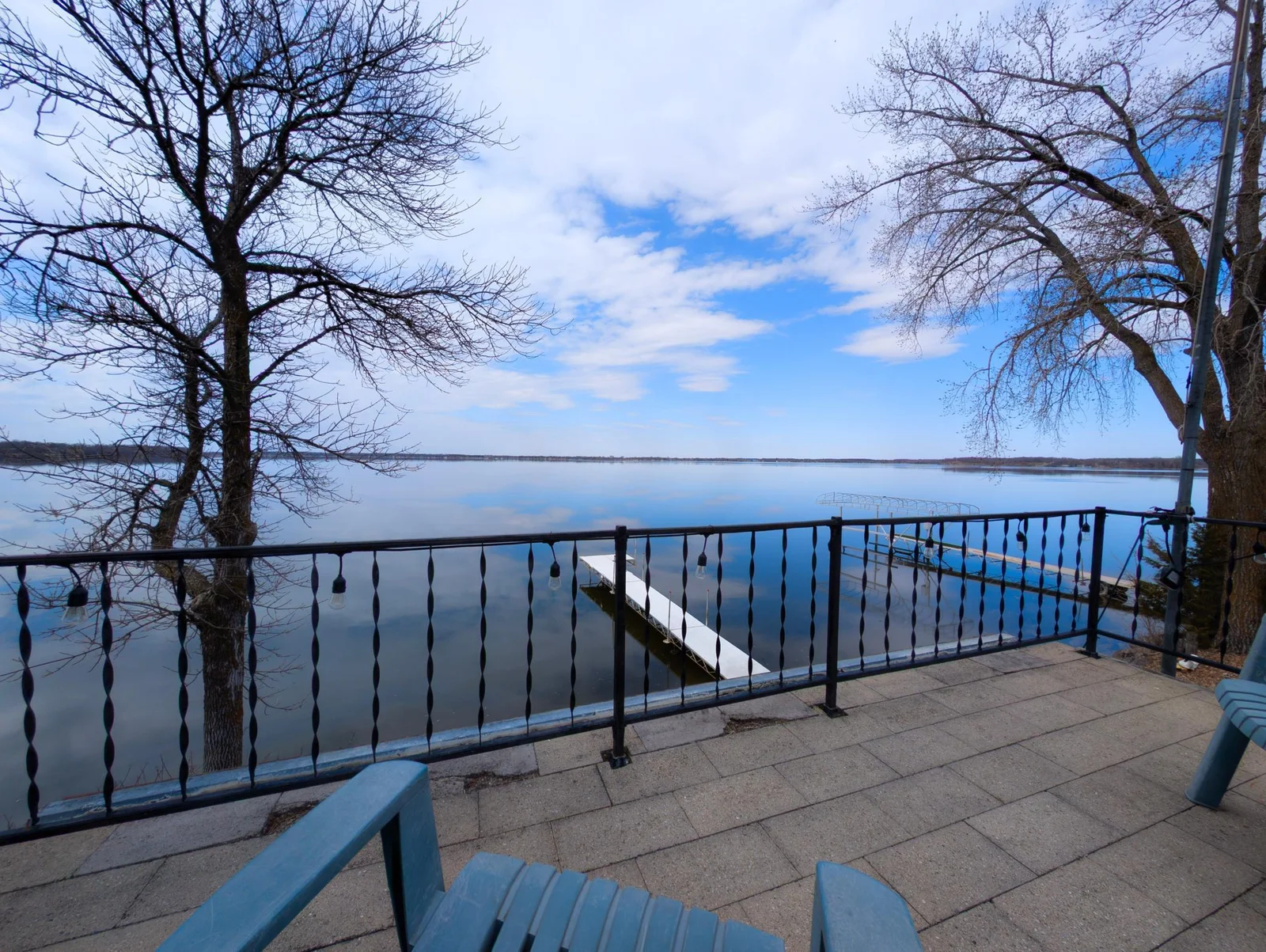 The boathouse rooftop patio feels like floating on water.