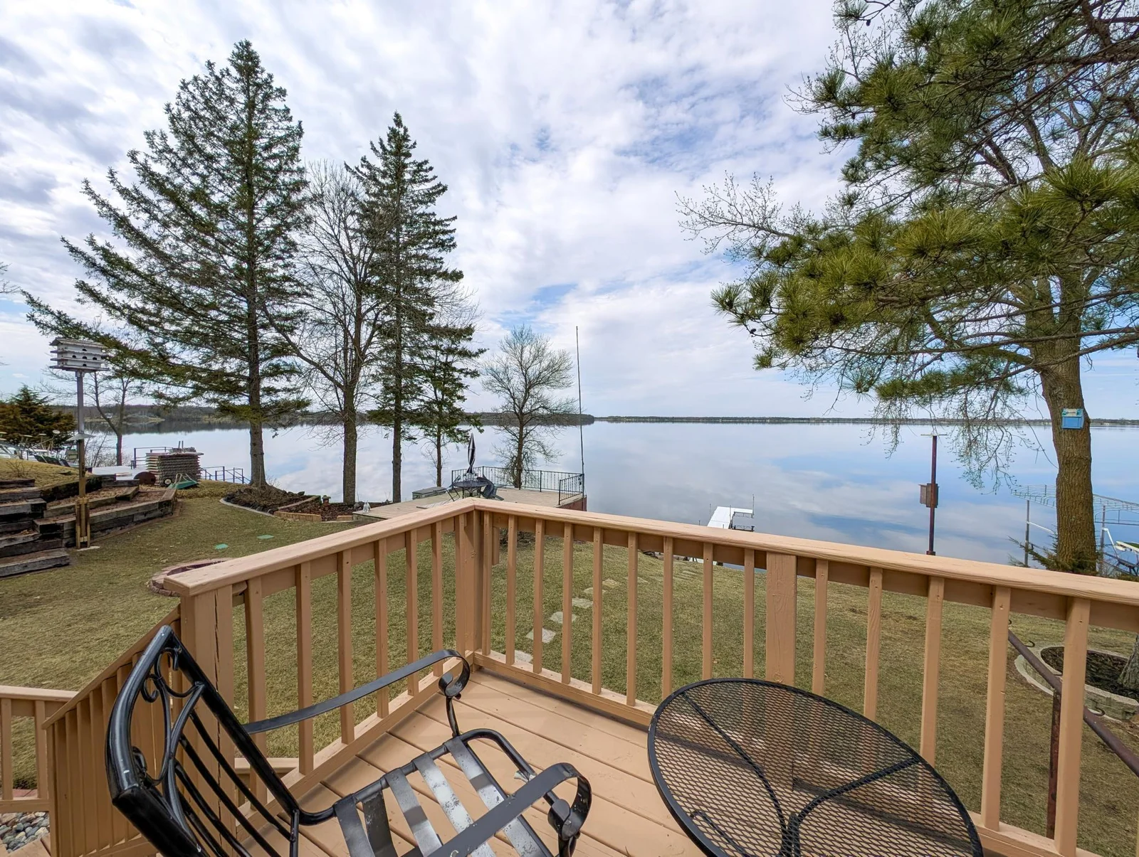 The backside deck is ideal for sunset watching and morning coffee.