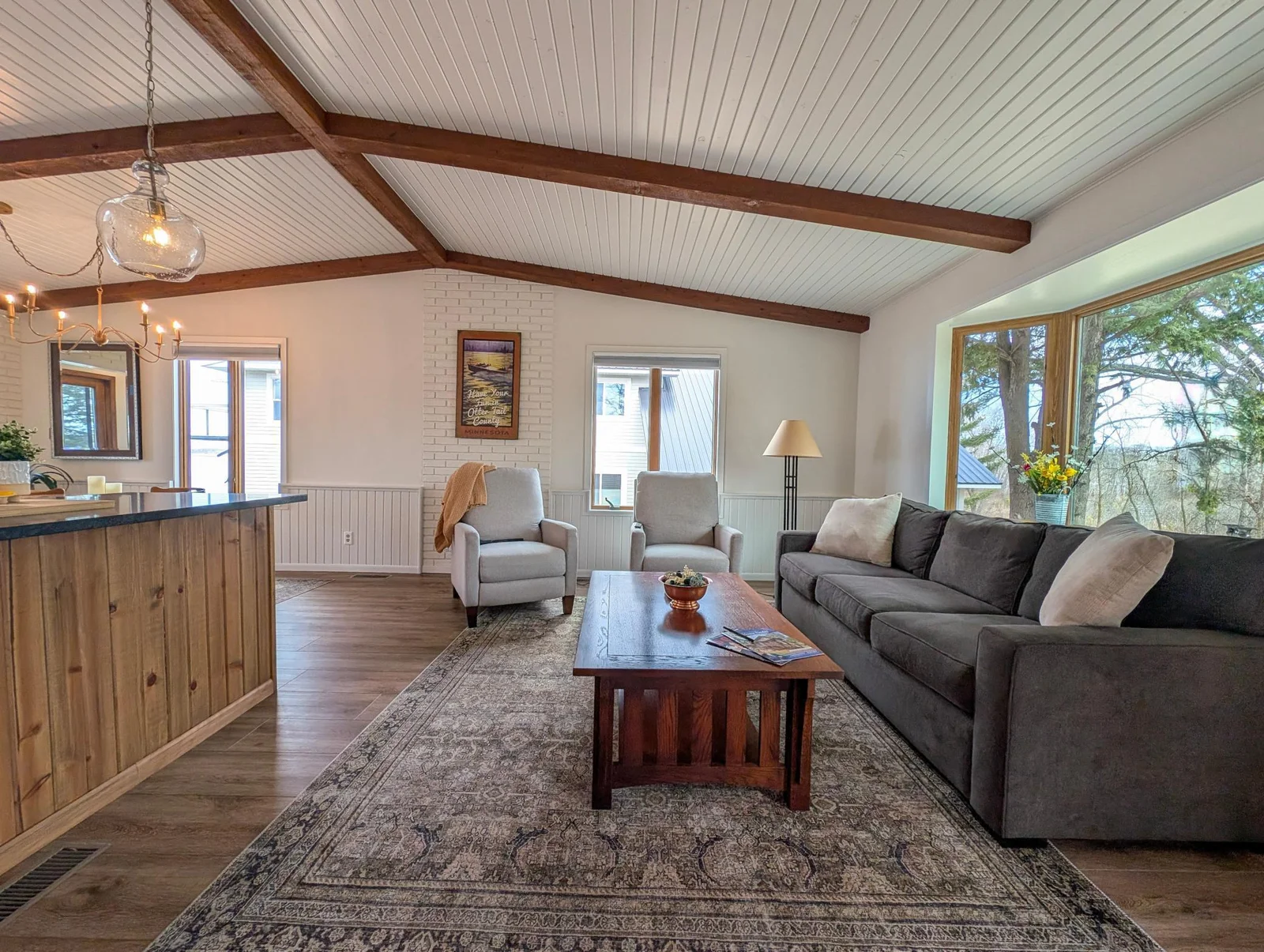 This family room blends style with comfort.