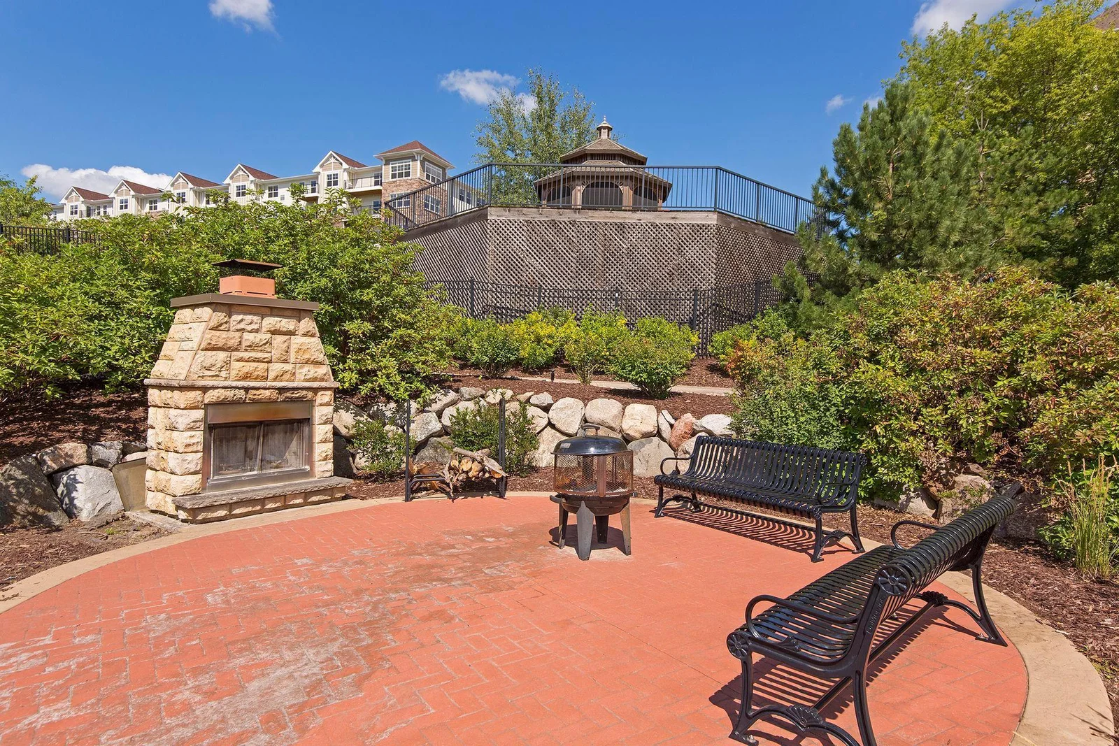 Community outdoor fireplace