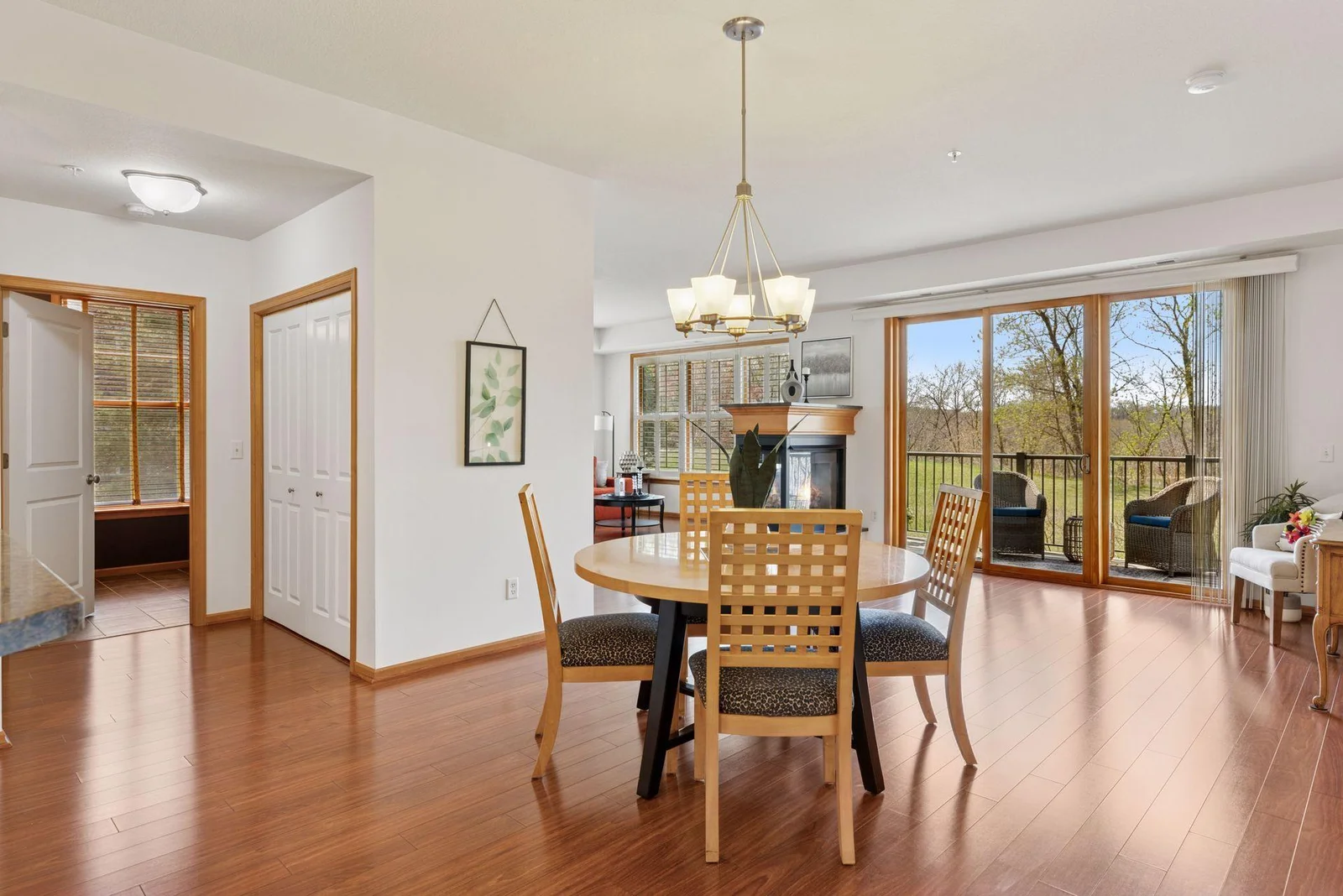 Open nature views. The path outside, just past the beautiful private deck, leads to the lake.