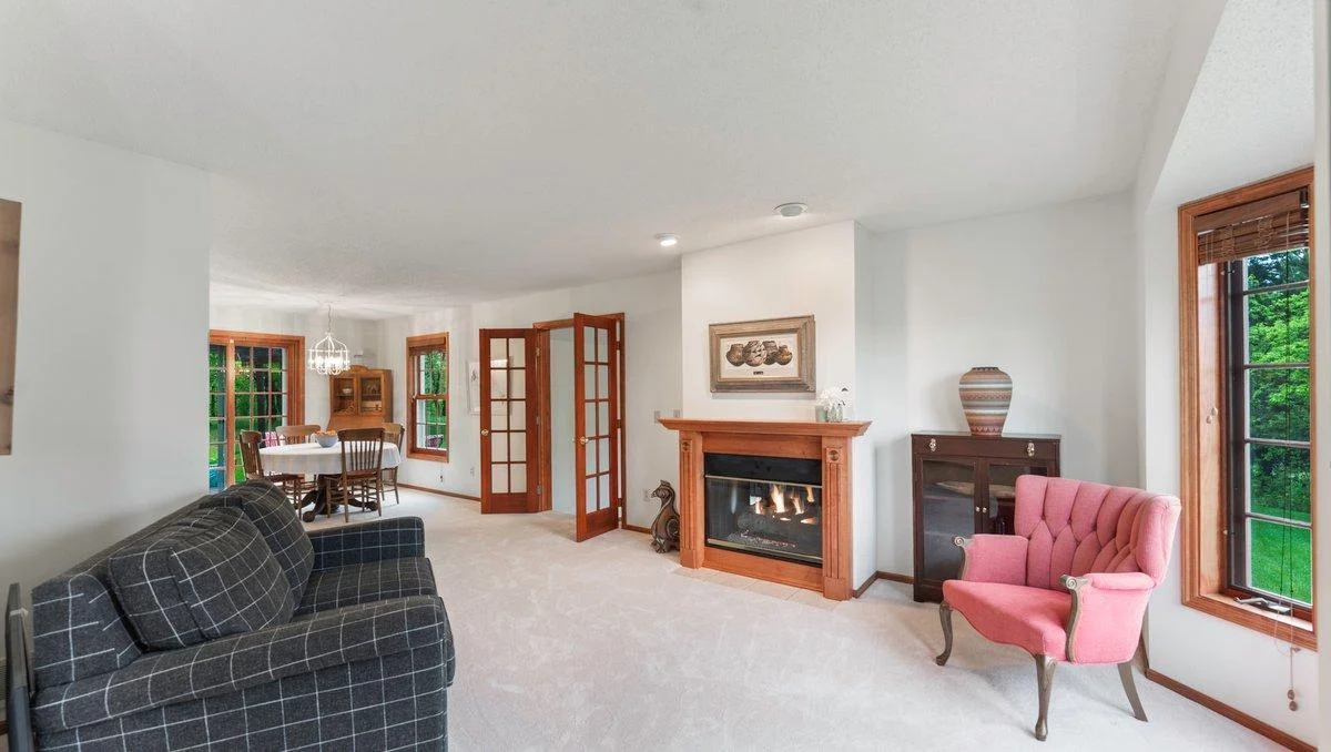 The living room flows into the kithcen/dining as well as the great room!
