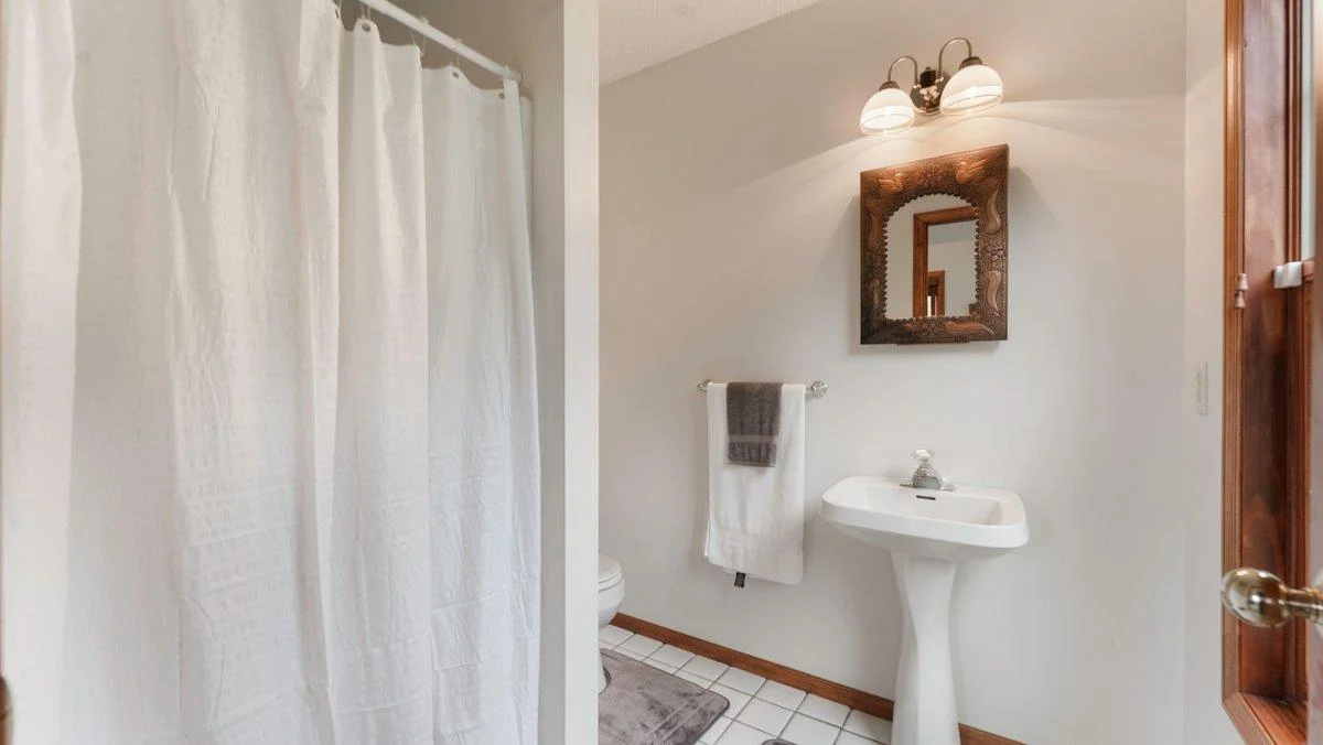 3/4 bathroom off of the