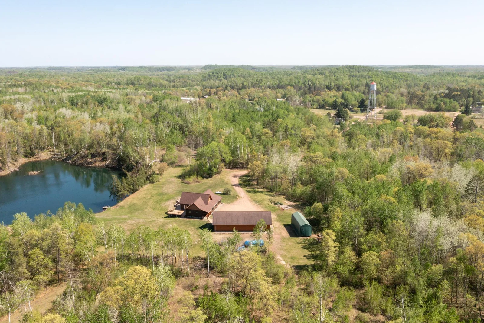 Aerial view of the property from the north.