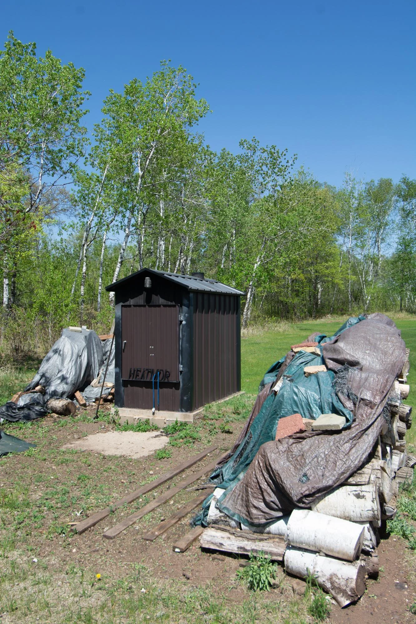 Outdoor wood boiler.