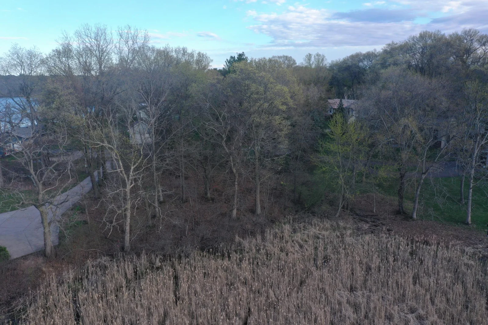 looking at lot from above the pond