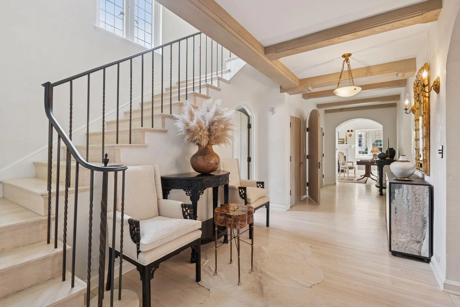 The spacious main entry hall features two walk in coat closets.