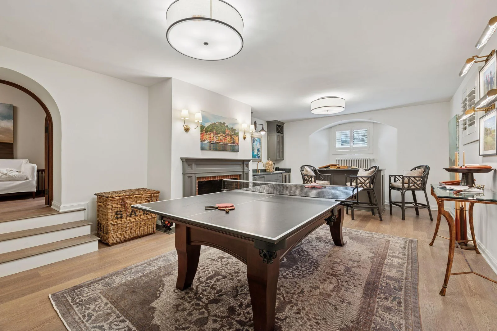 Lower level recreation room.