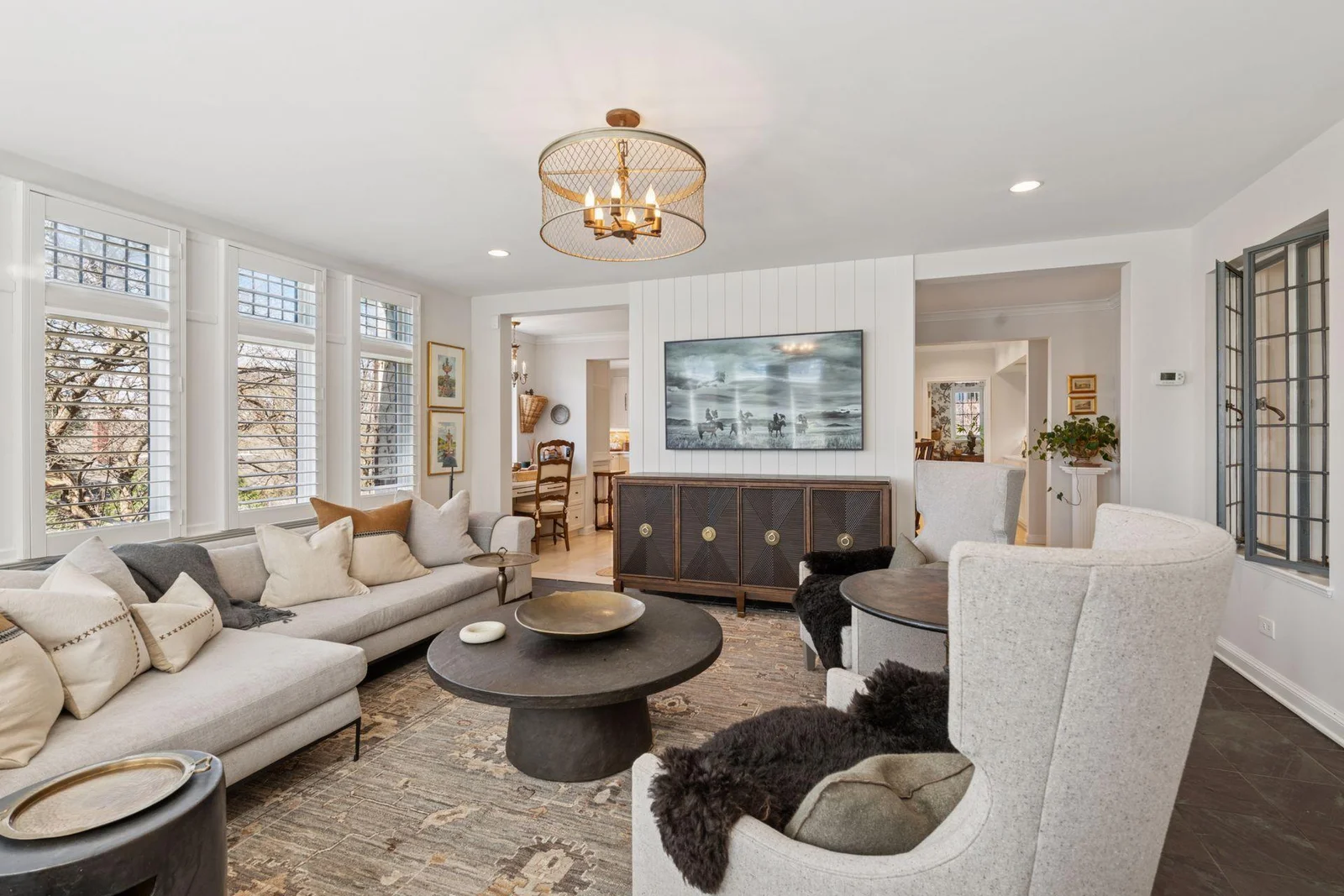 Wide doorways lead into the kitchen from the main level family room. Wonderful circulation between the kitchen, family room, and formal dining room.