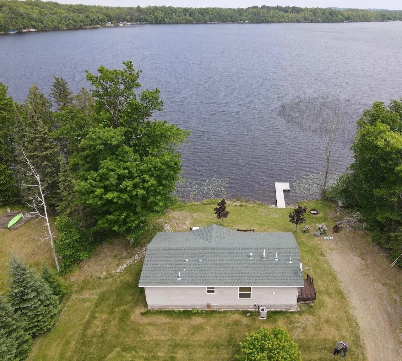 Aerial view of the back side of home