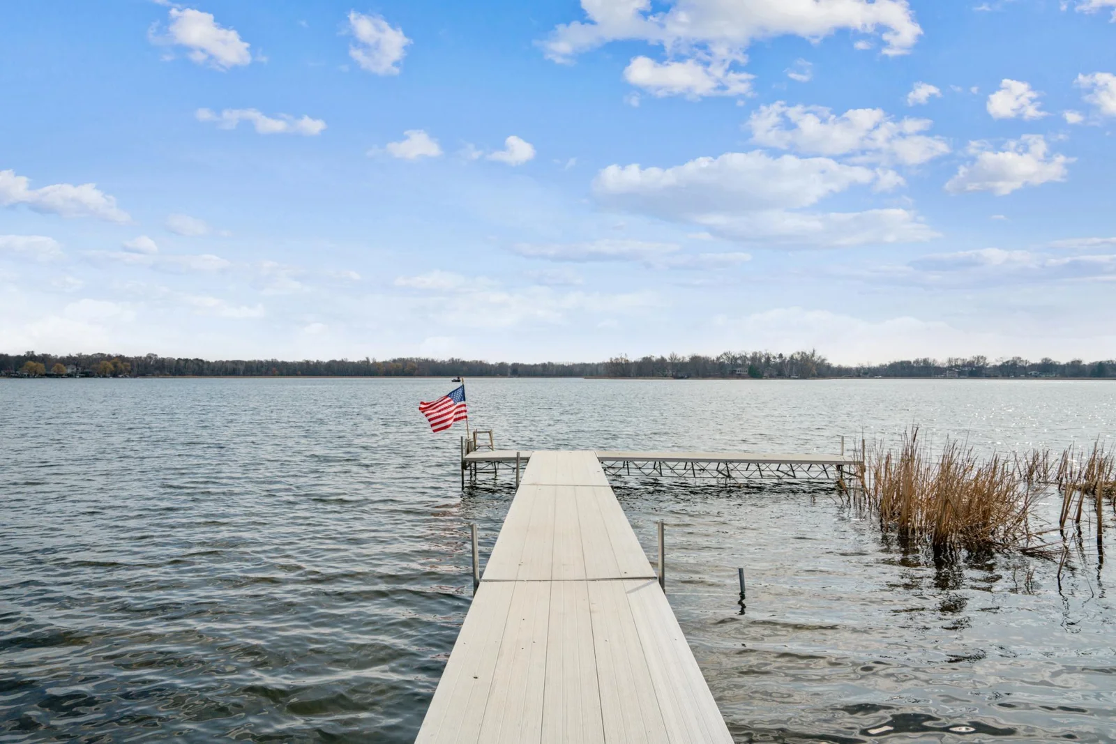 Spacious dock off the 150 feet of pristine shoreline.