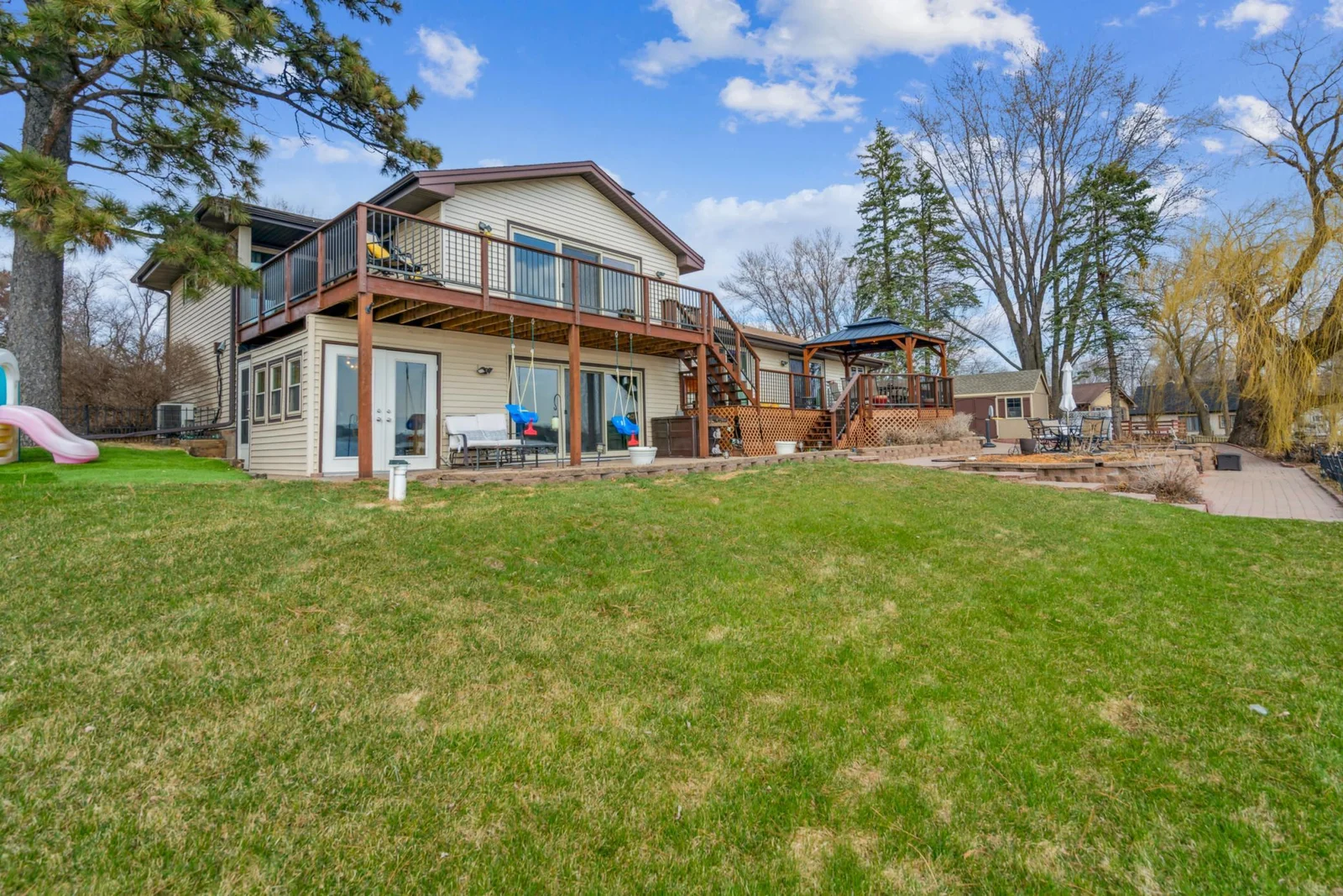 Expansive backyard perfect for yard games