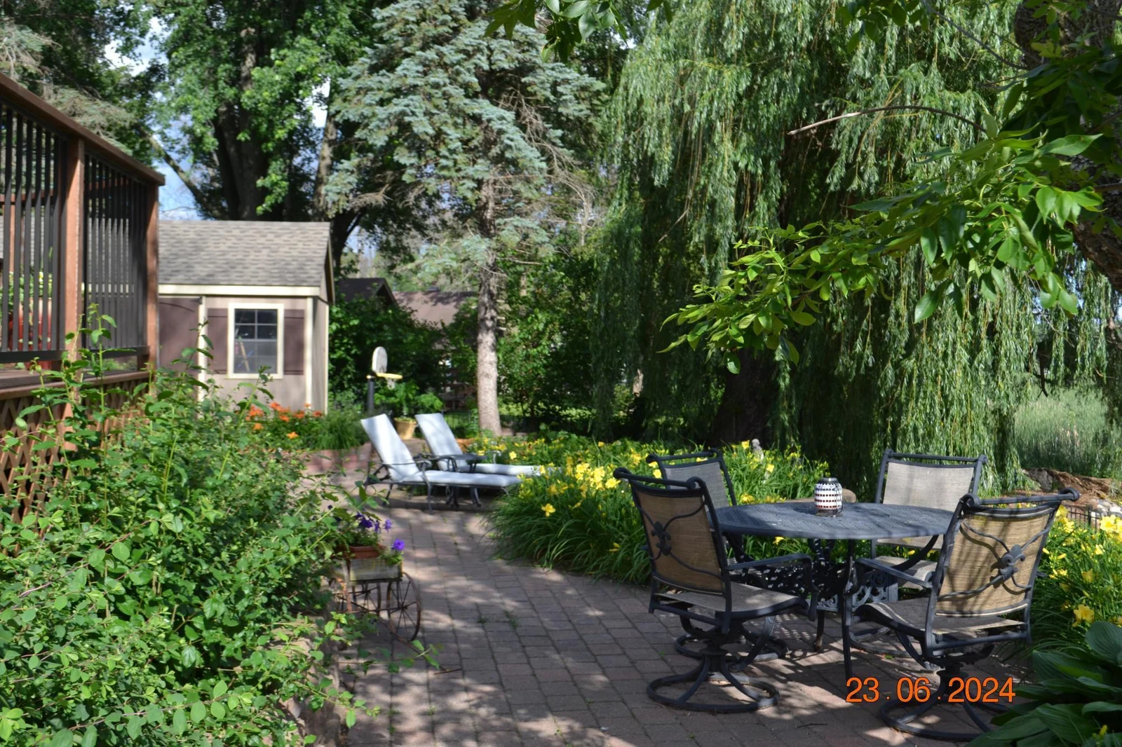 Well maintained landscaping surrounding the stunning patio.