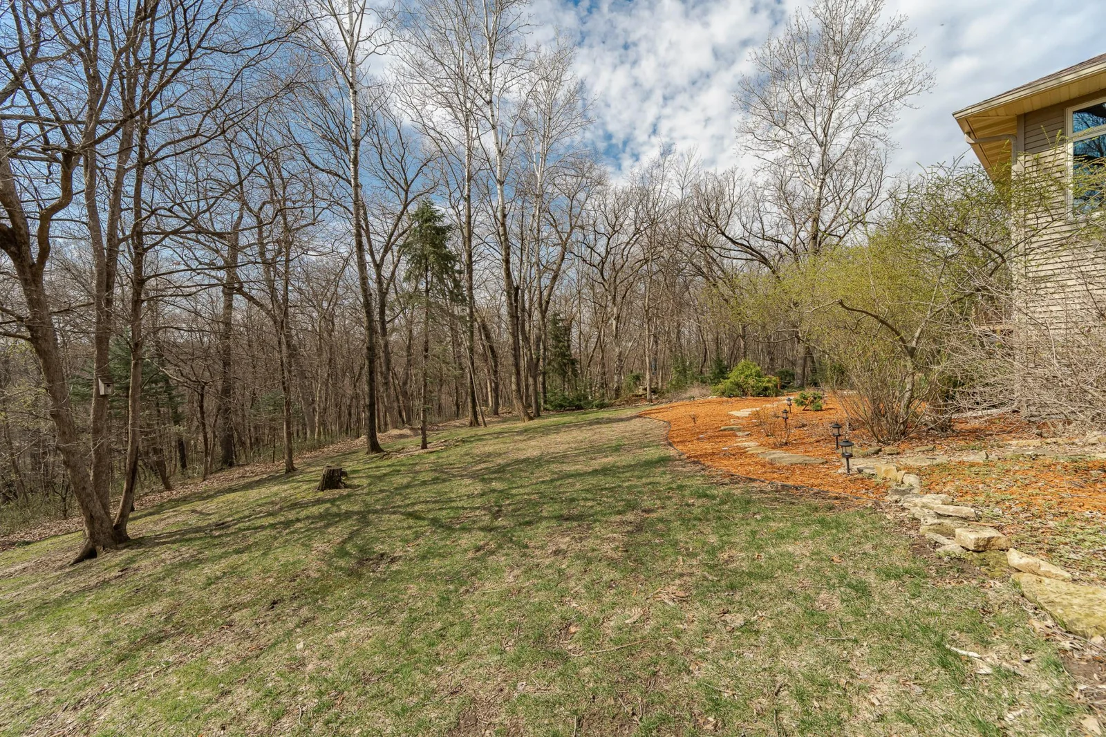 Wooded setting.