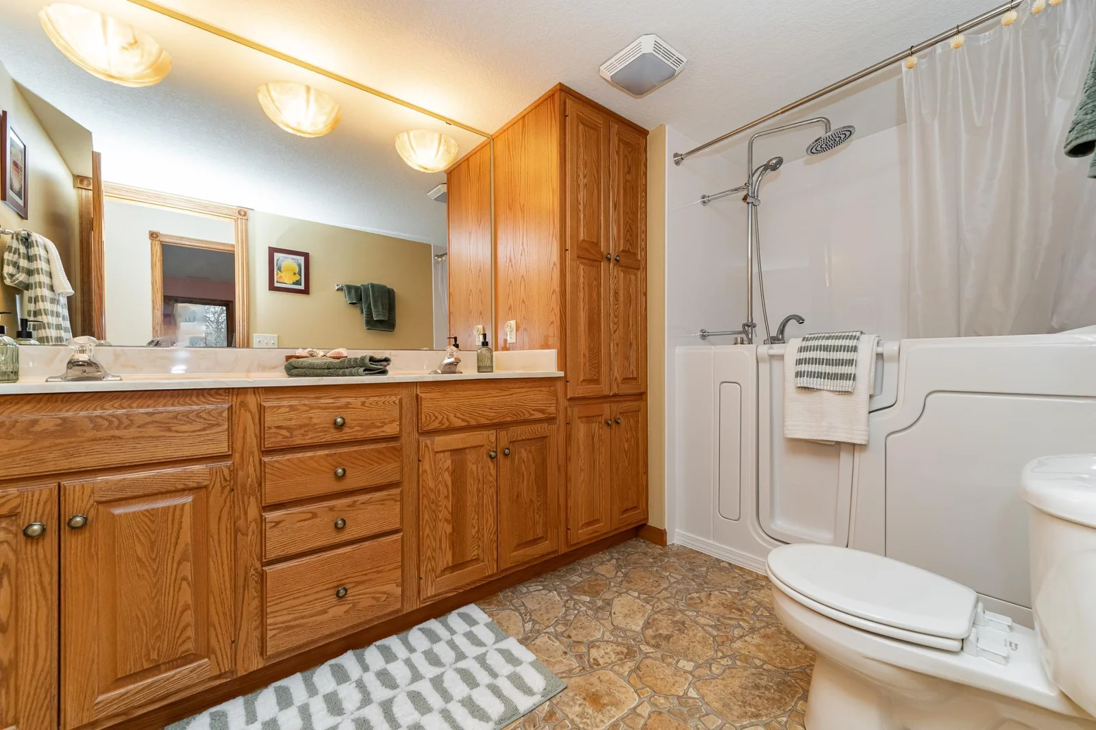 Full bath in lower level.