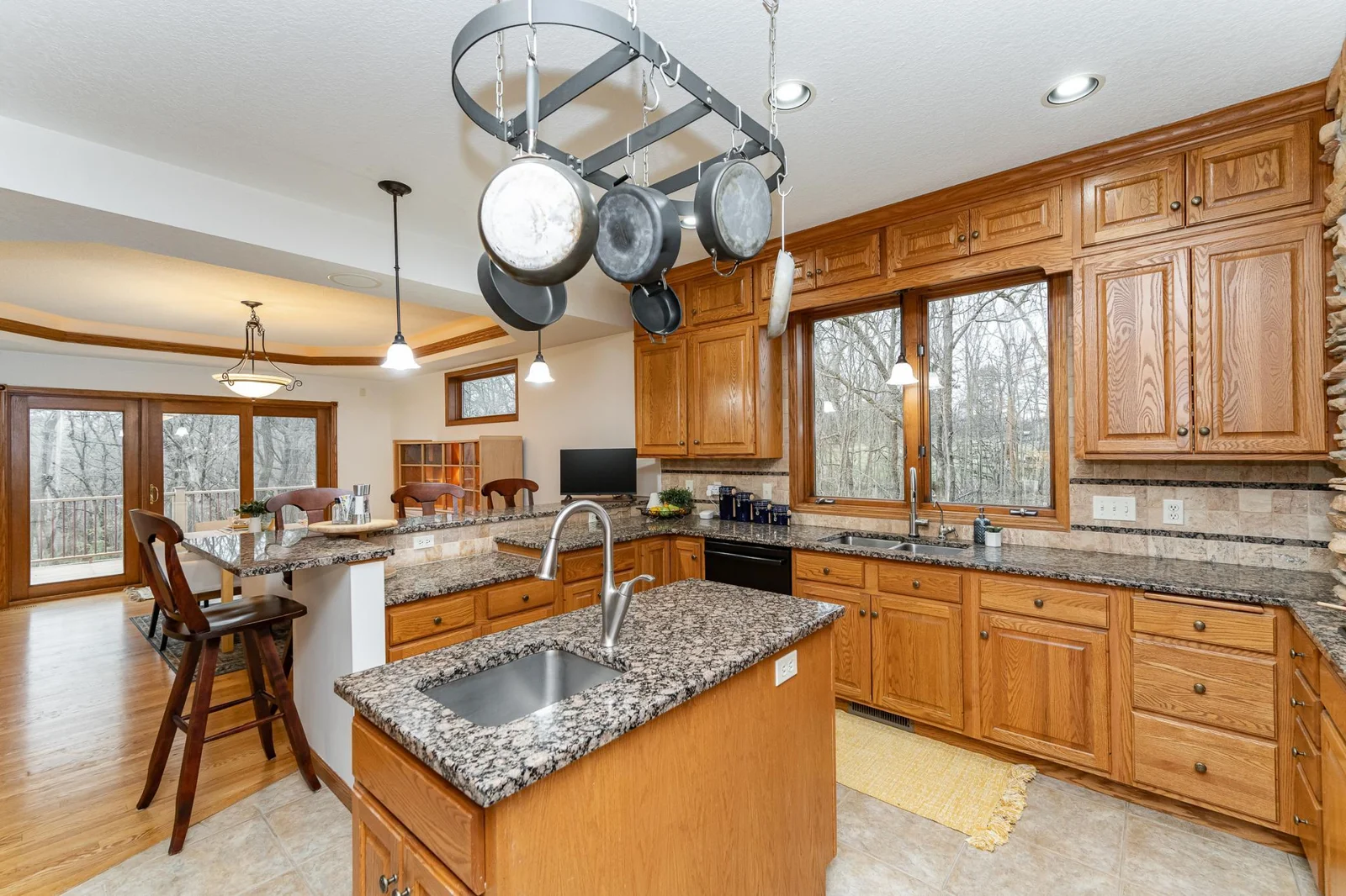 Open to dining room. Full of natural light.