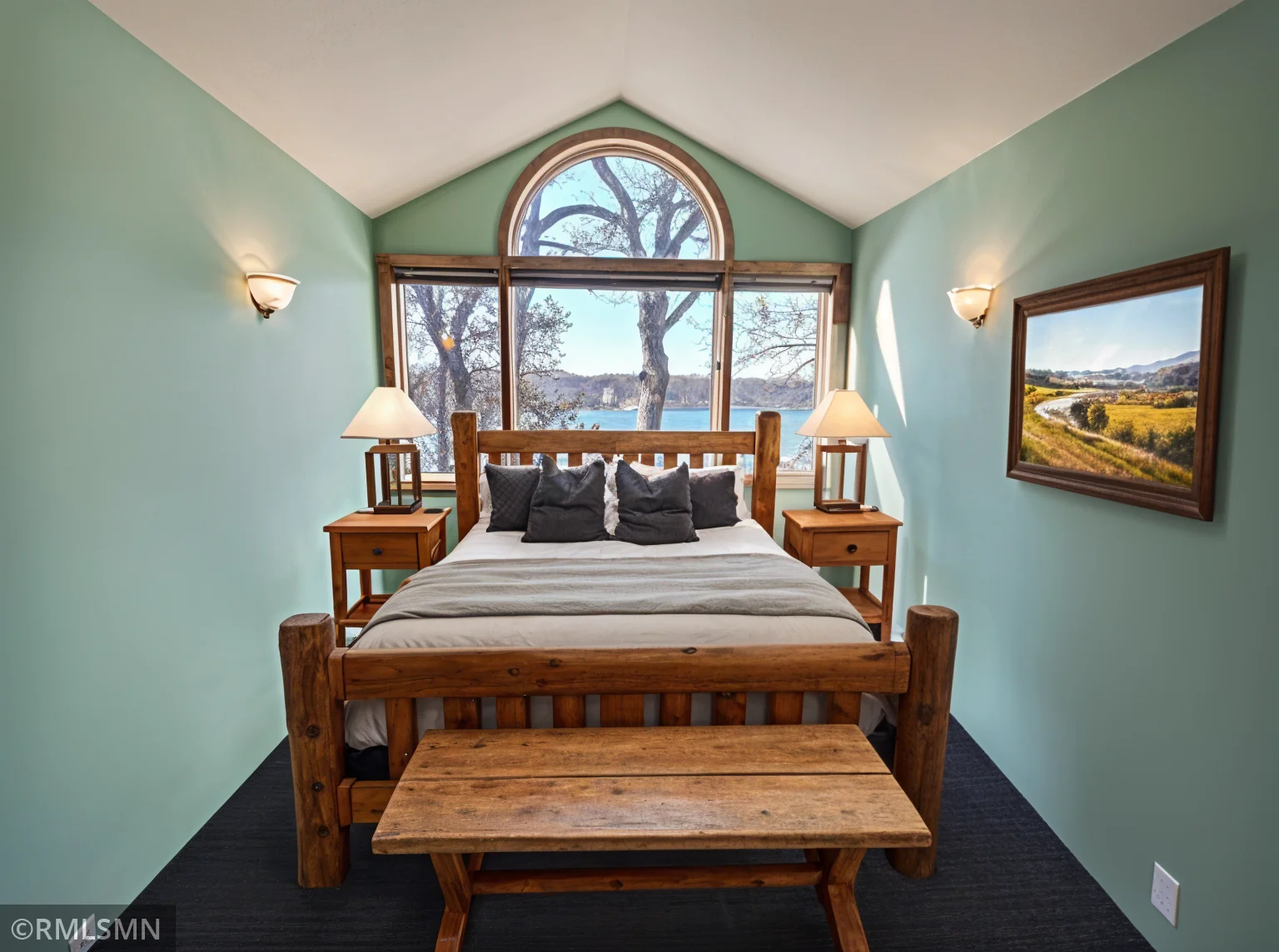 AI generated staging of upper level sunroom.