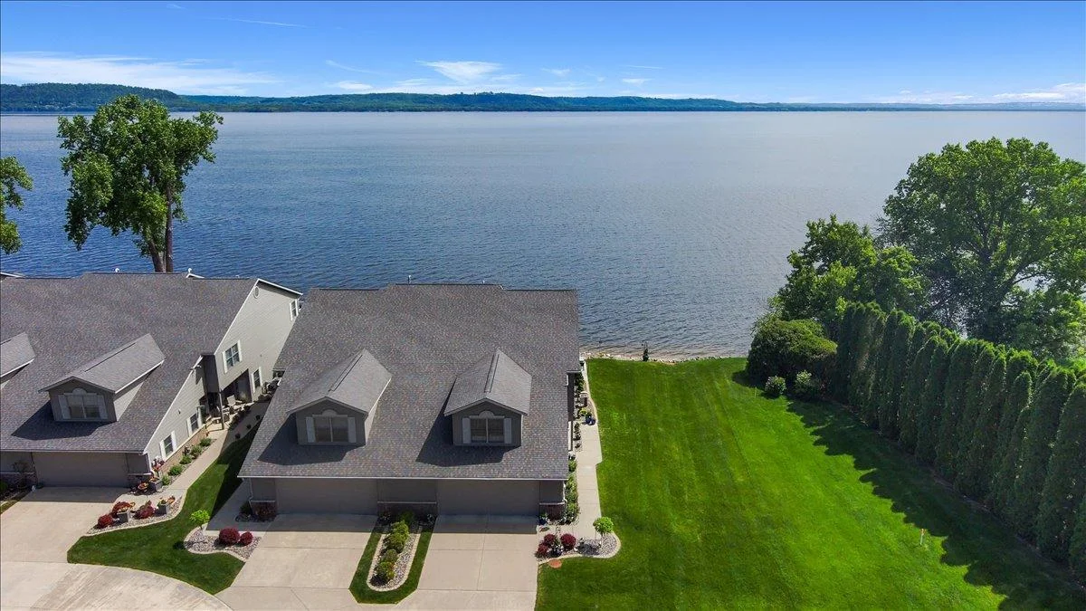 Aerial View of Townhome & River