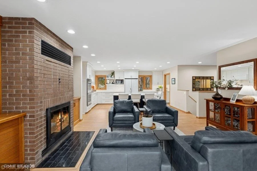 Family room is open to the beautiful kitchen