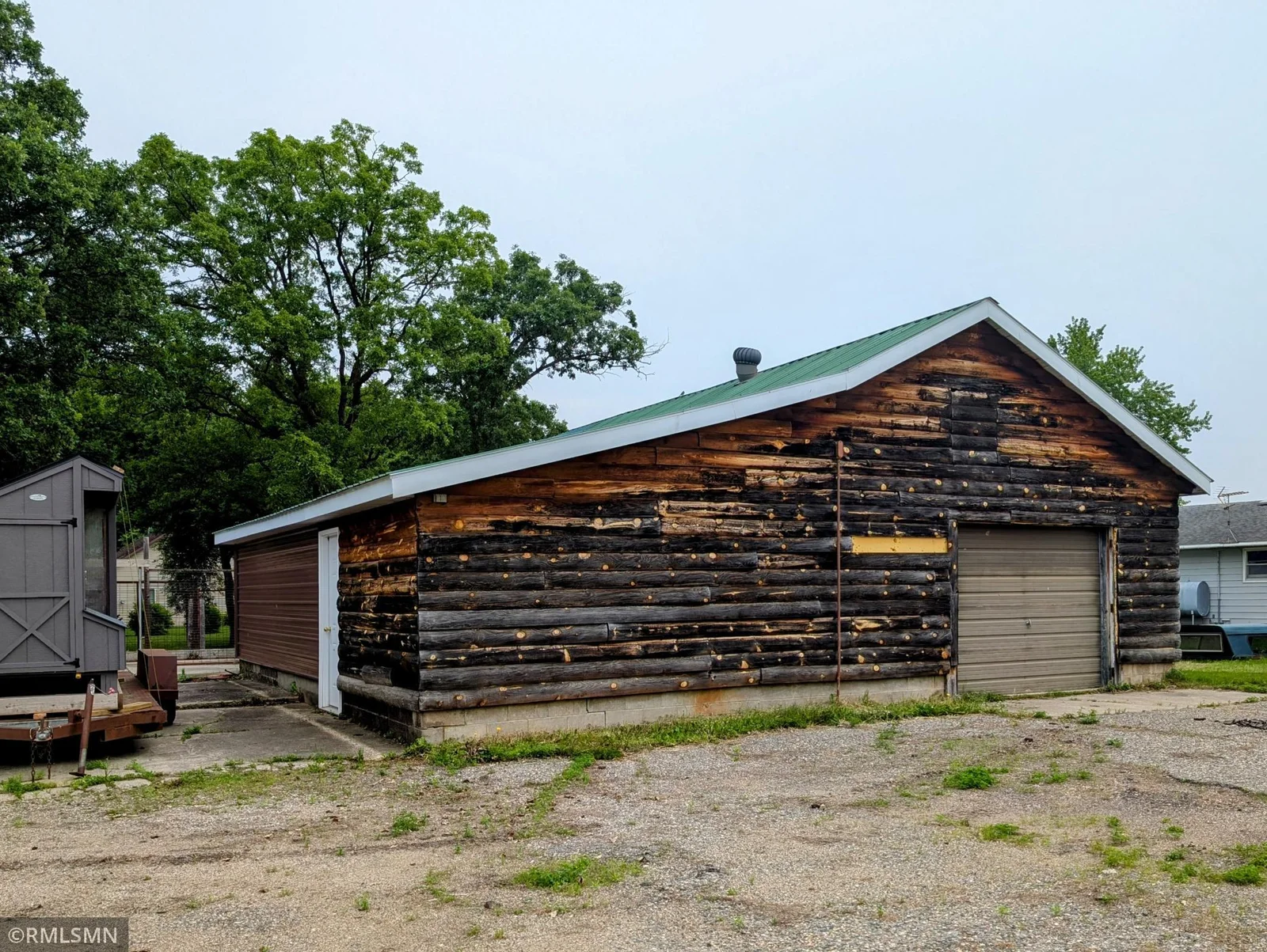 Front of shed.