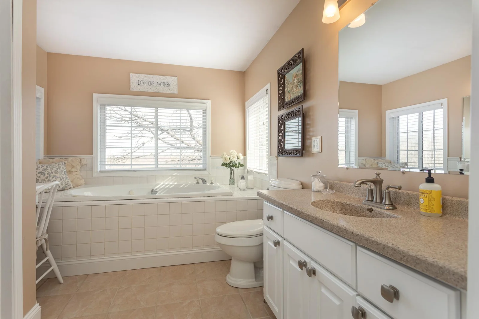 Primary bath jet tub and sink