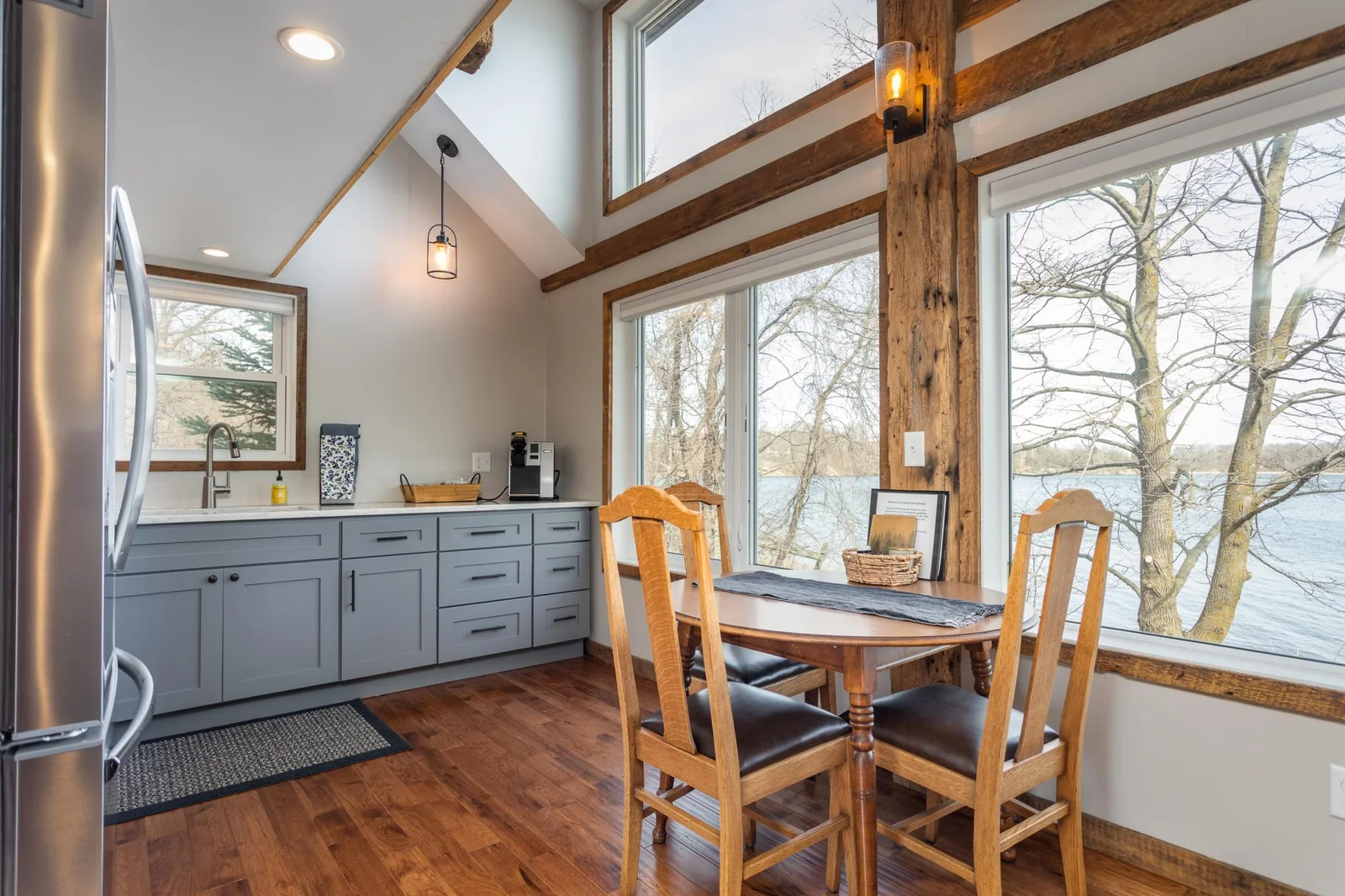 Cabin dining room and kitchen