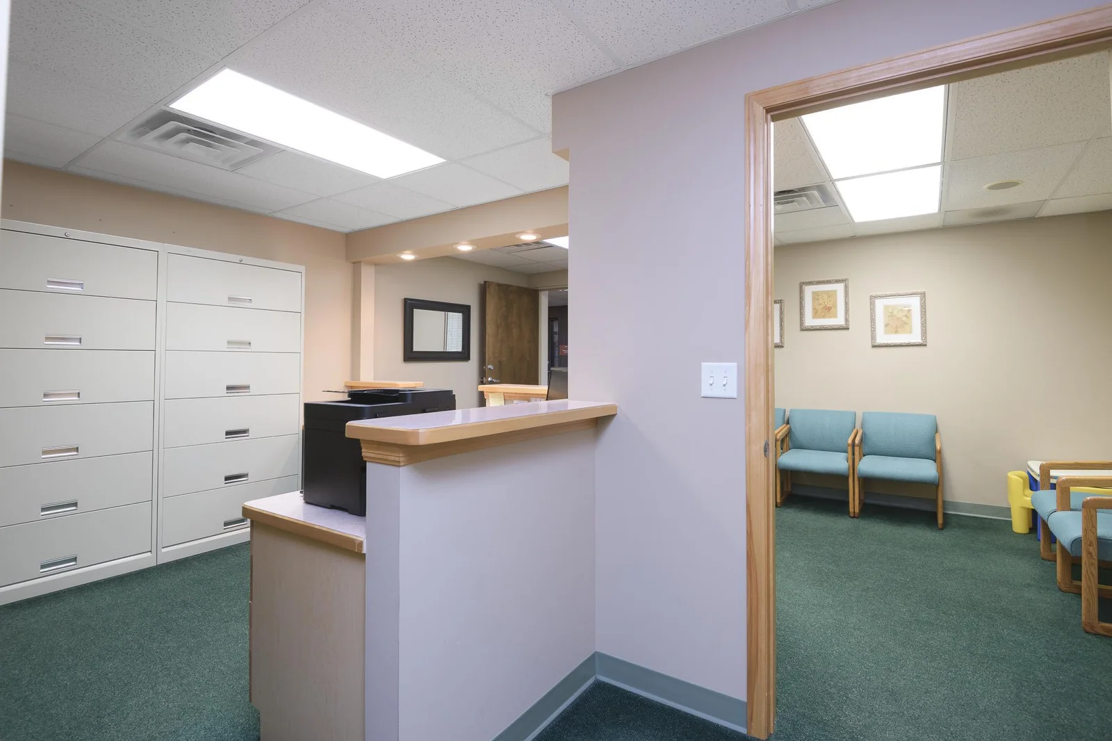 File cabinets stay for a complete, move-in ready office space