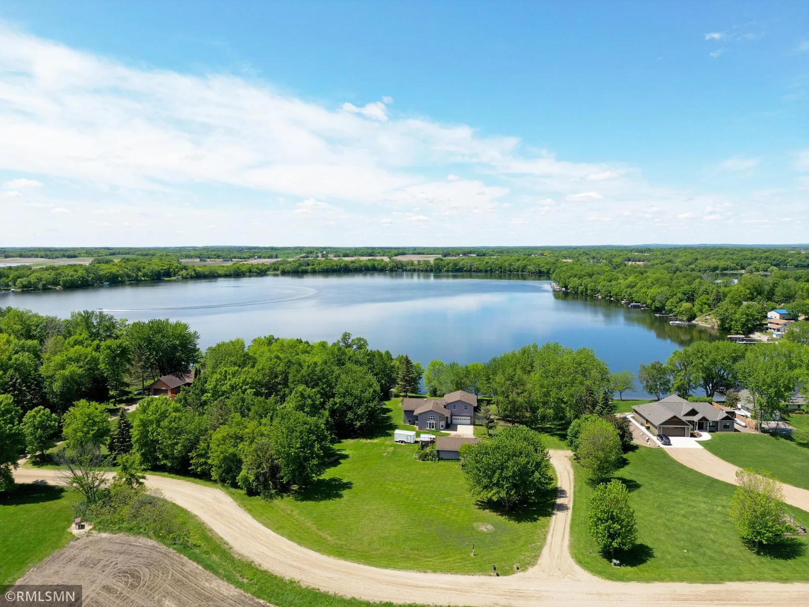 Somers Lake is 2 miles north of Maple Lake.  It is connected via a channel to Mink Lake, with a public access on the east side of Mink Lake.