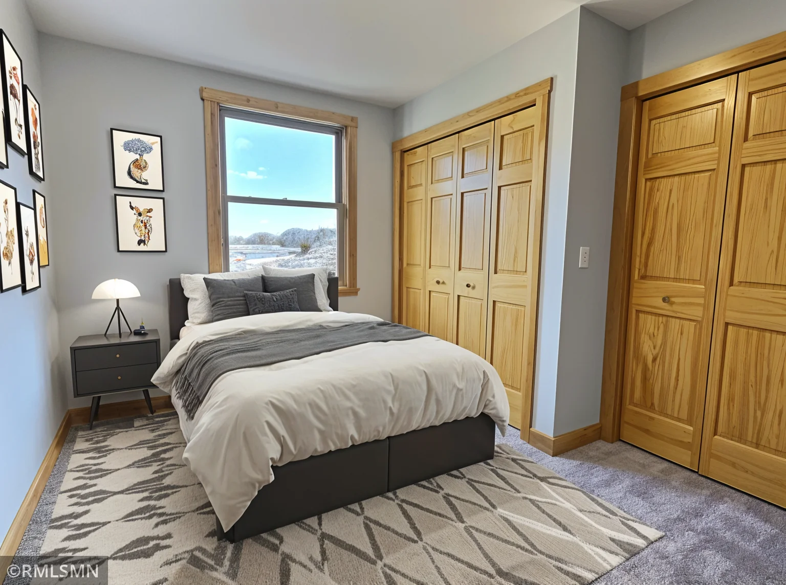 Virtually staged second bedroom.