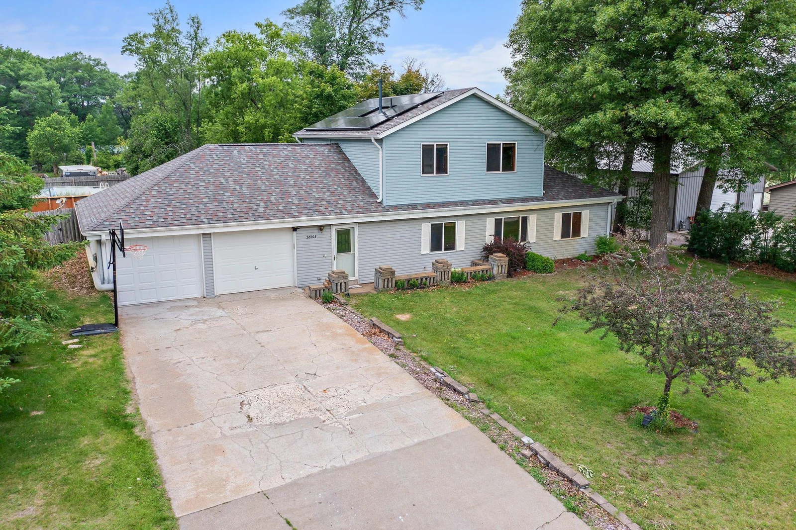 This neighborhood is nestled between multiple lakes and a large pond.
