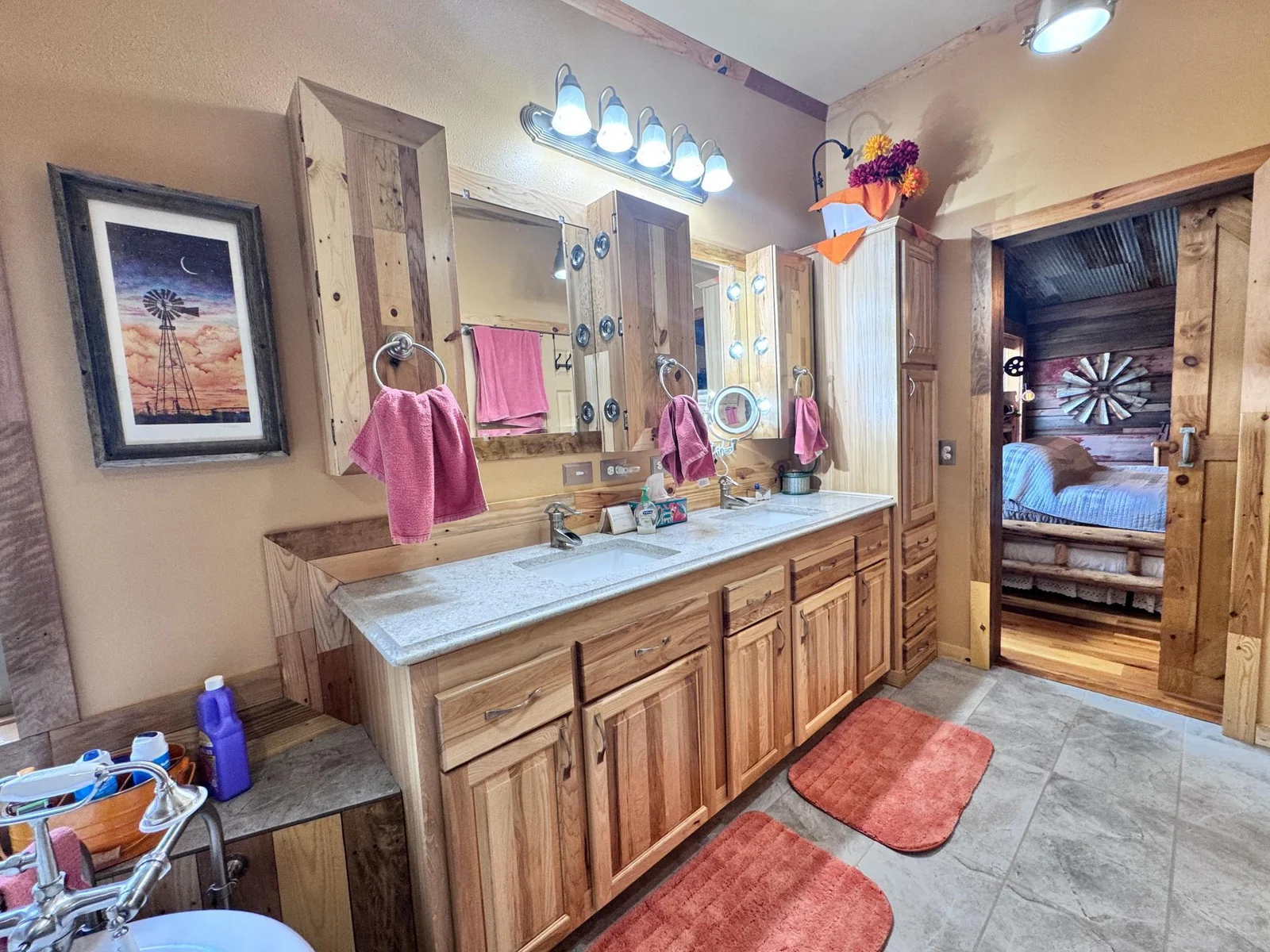 Dual sink vanity with plenty of storage space