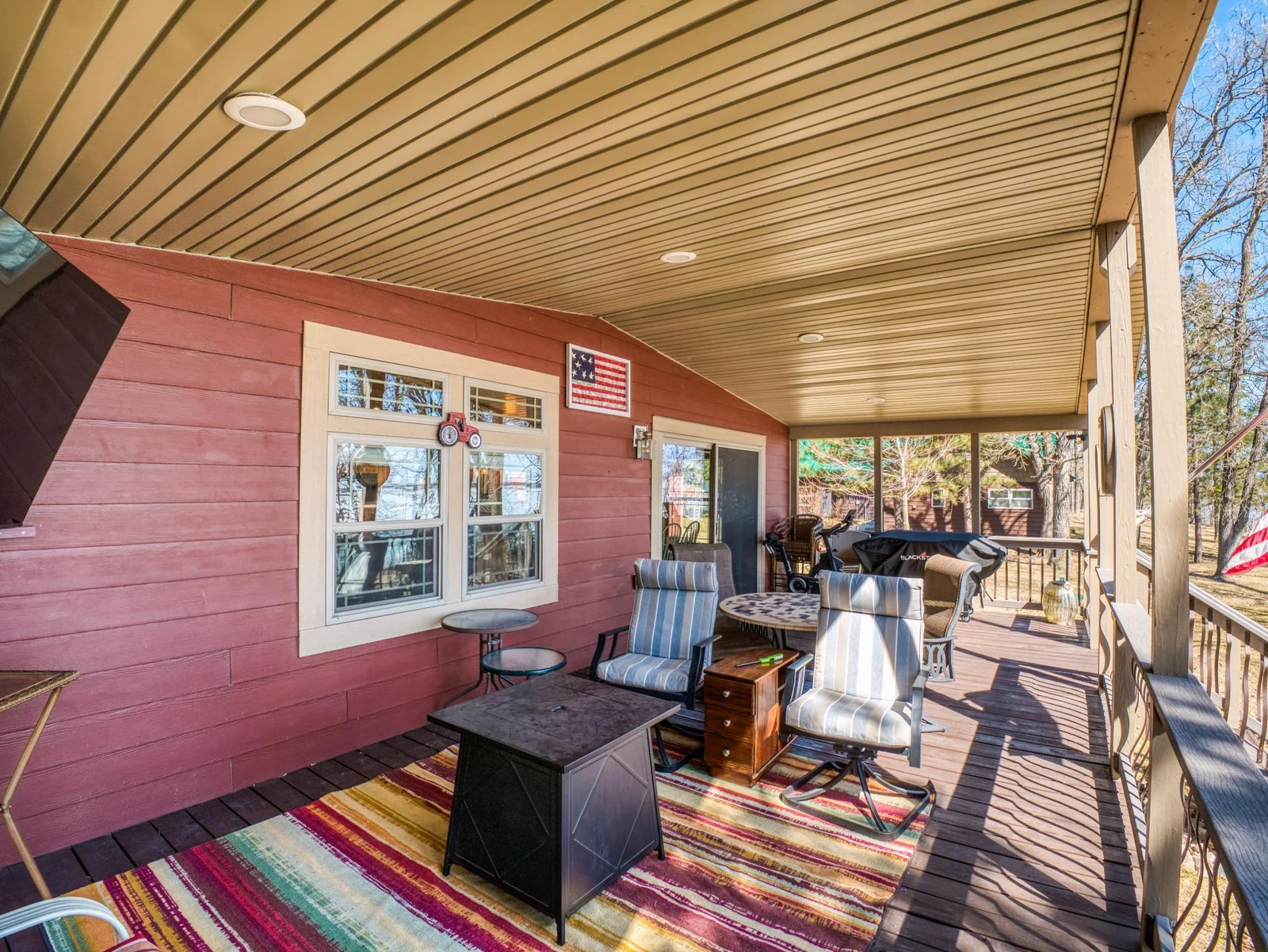 The covered porch is great for MOST seasons of the year