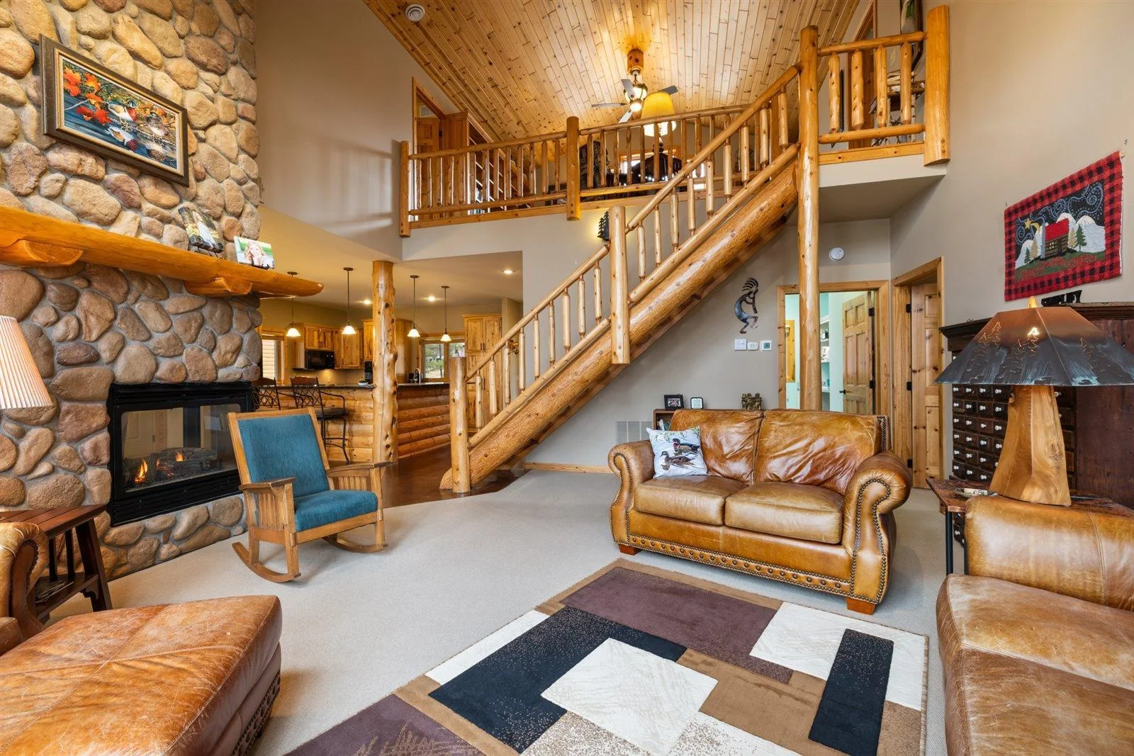 Log Staircase to guest rooms