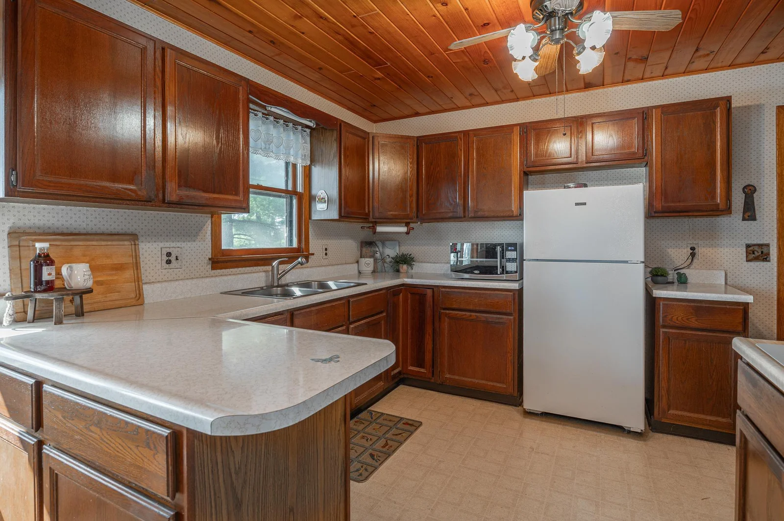 Abundance of cabinets in kitchen.