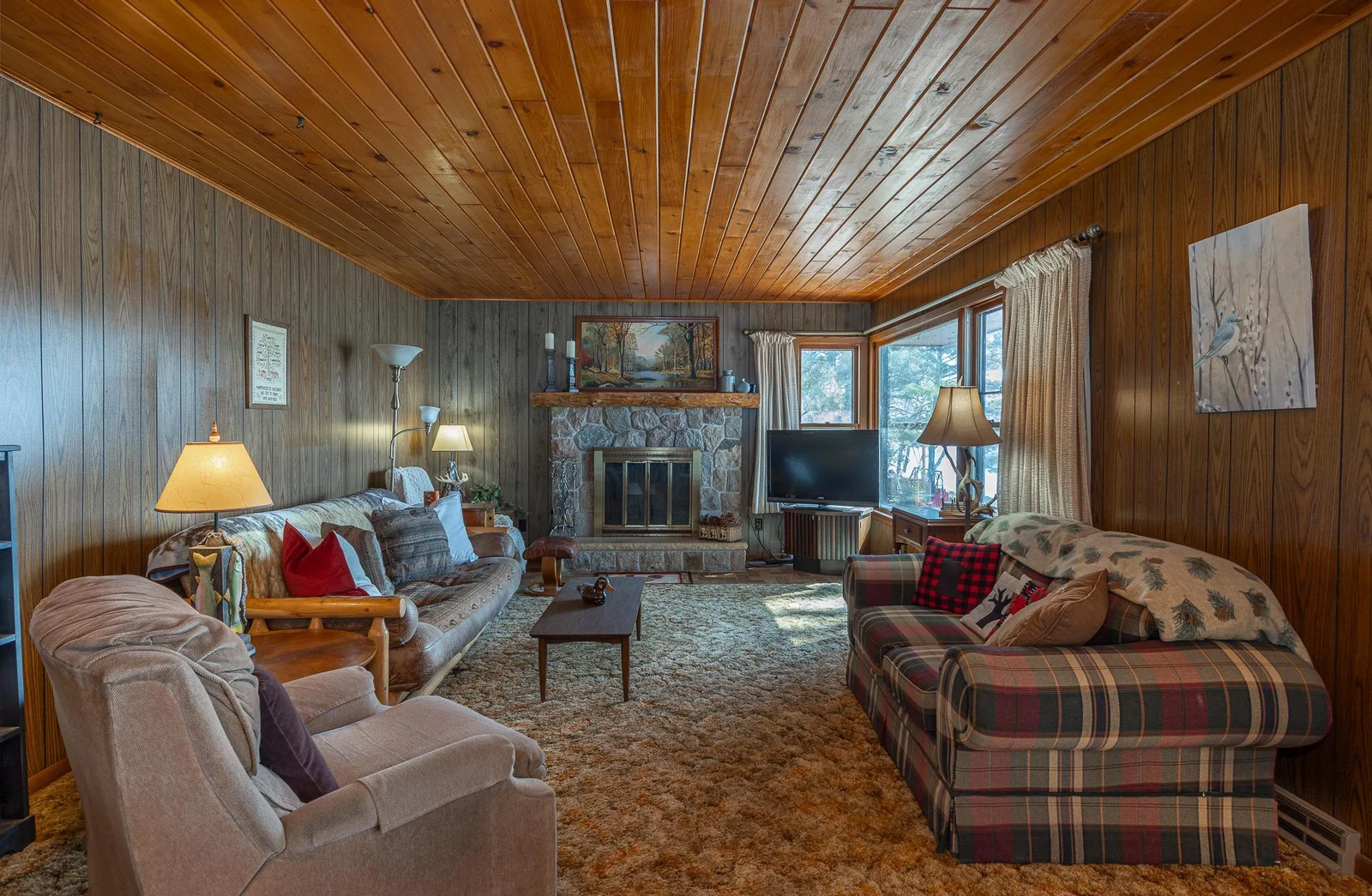 Beautiful lake views from the living room.